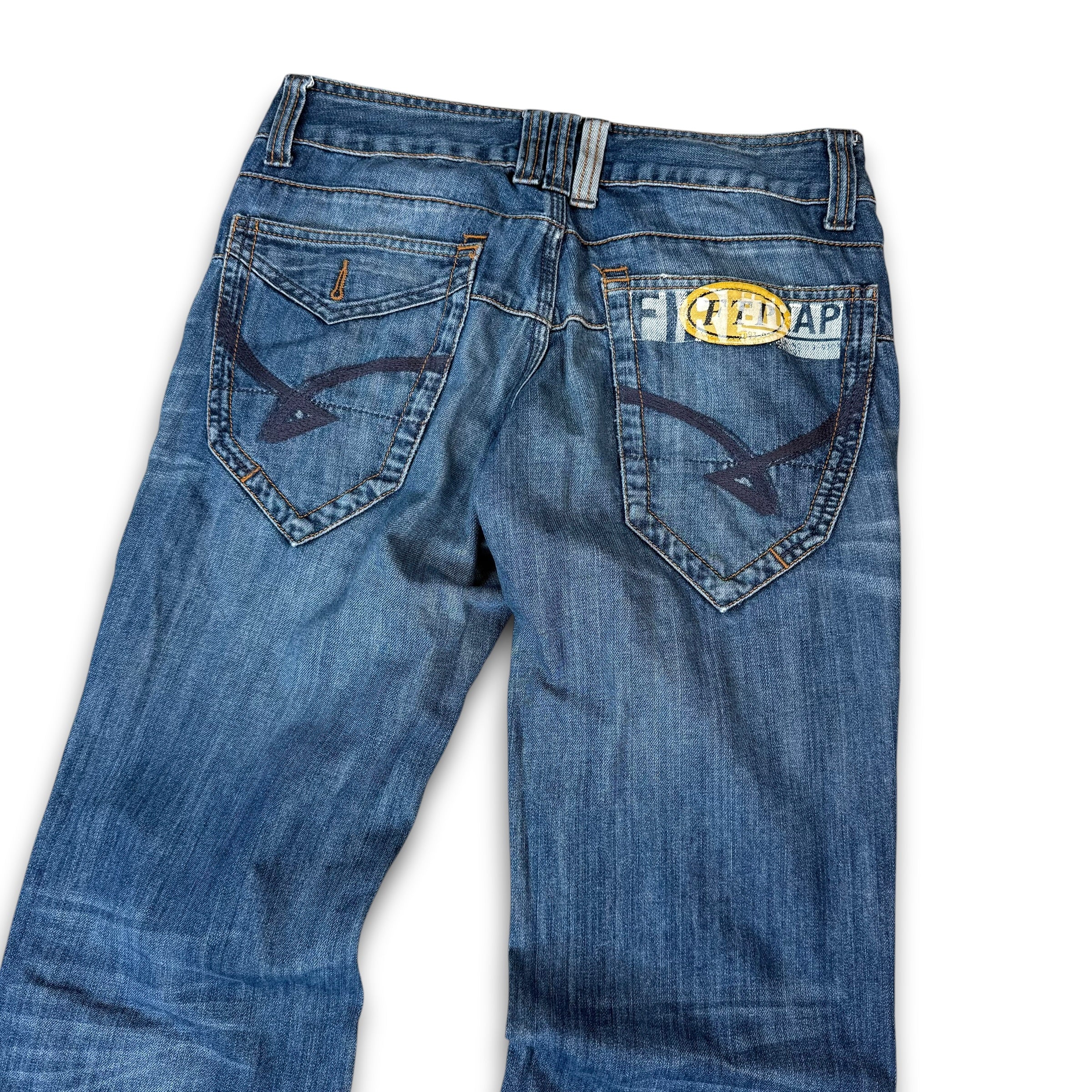 Firetrap black seal 2000's contrast stitch denim bootcut jeans (S)