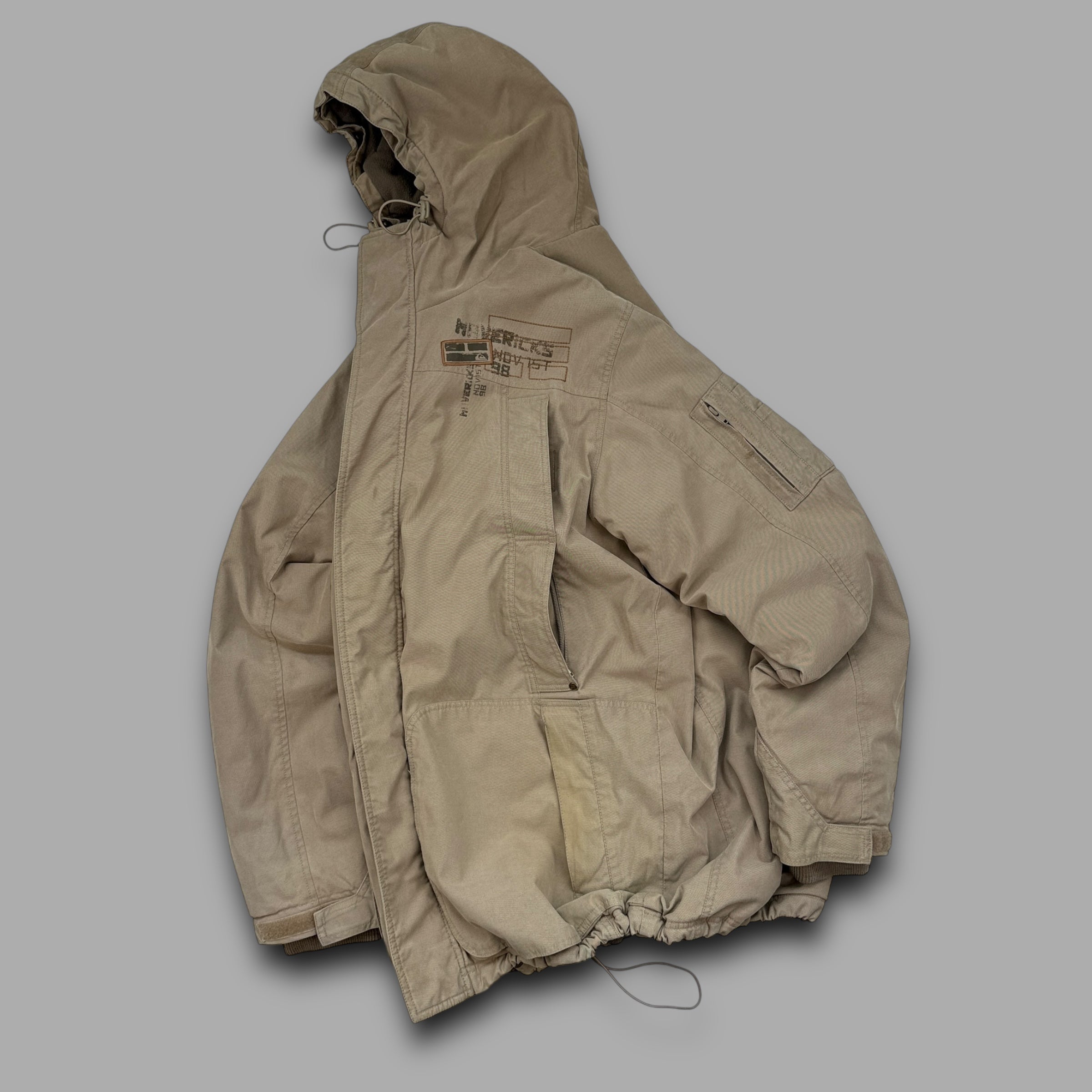 Quiksilver 2000's technical multi-pocket parka jacket (XL)