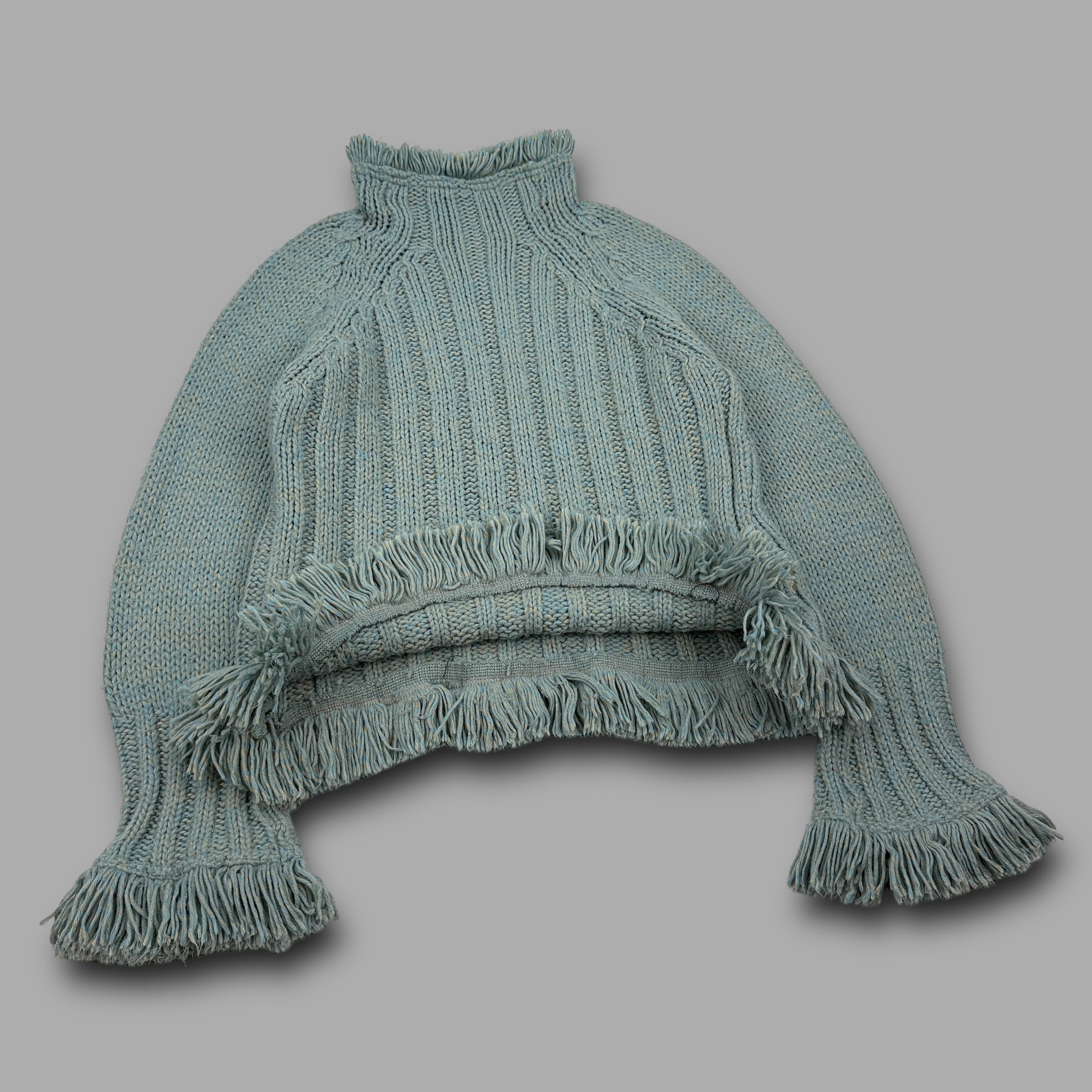 Animal 2000's knitted jumper with fringe hem neck and cuffs (L) wms