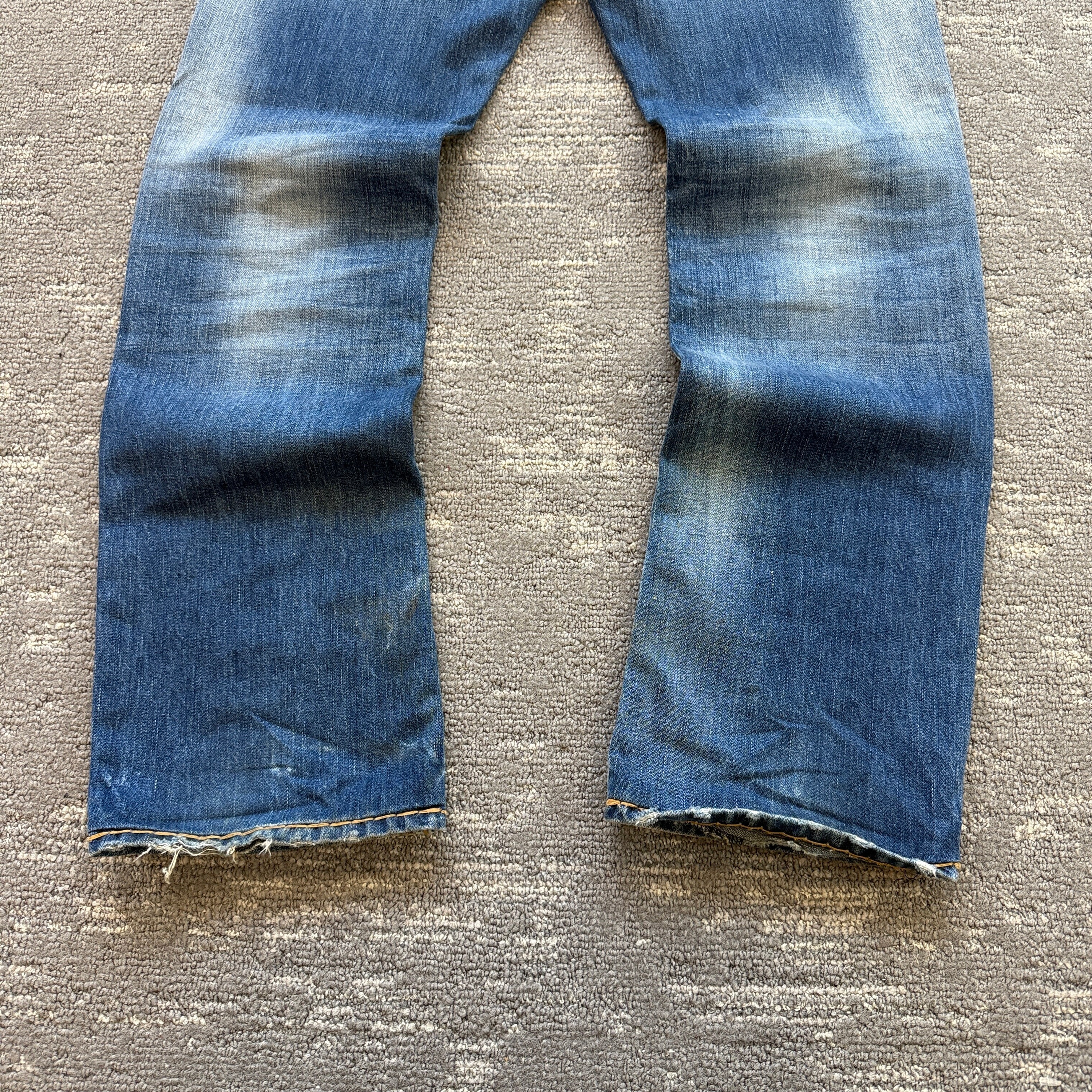 True religion 2000's Ricky relaxed straight contrast stitch denim jeans (S)