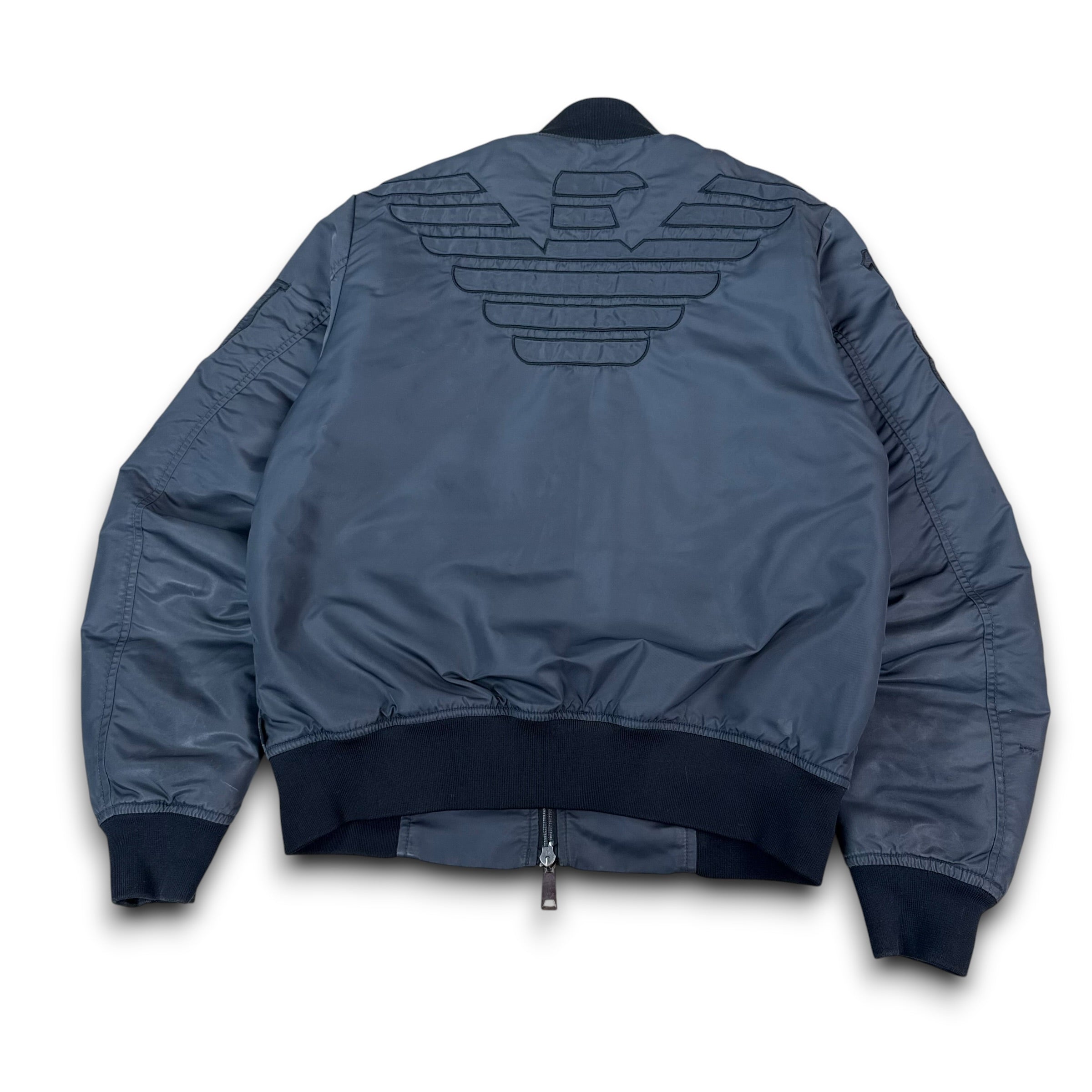 Armani 2000's embroidered graphic nylon bomber jacket (S)