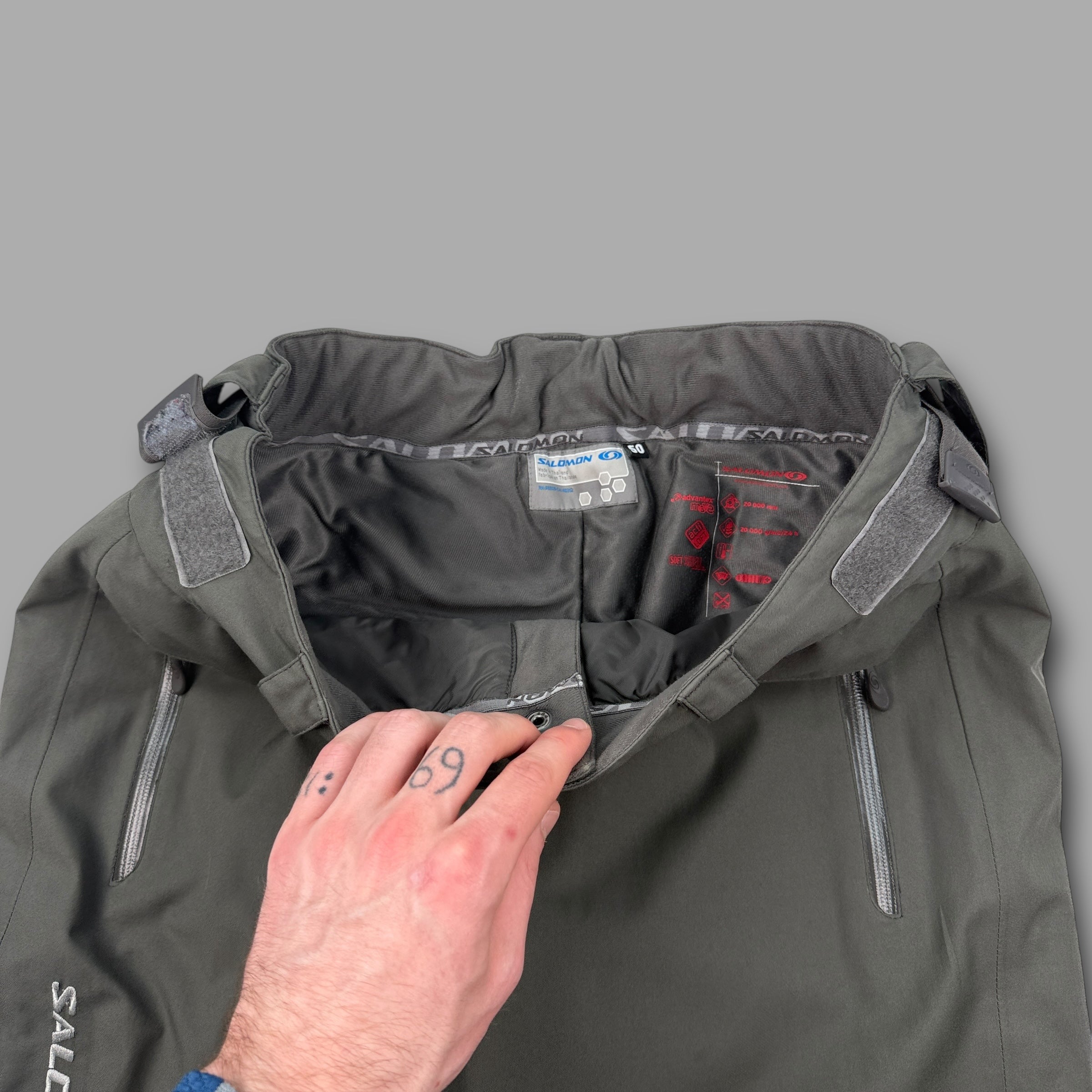 Salomon 2000's technical advantex softshell ski sallopettes (L)