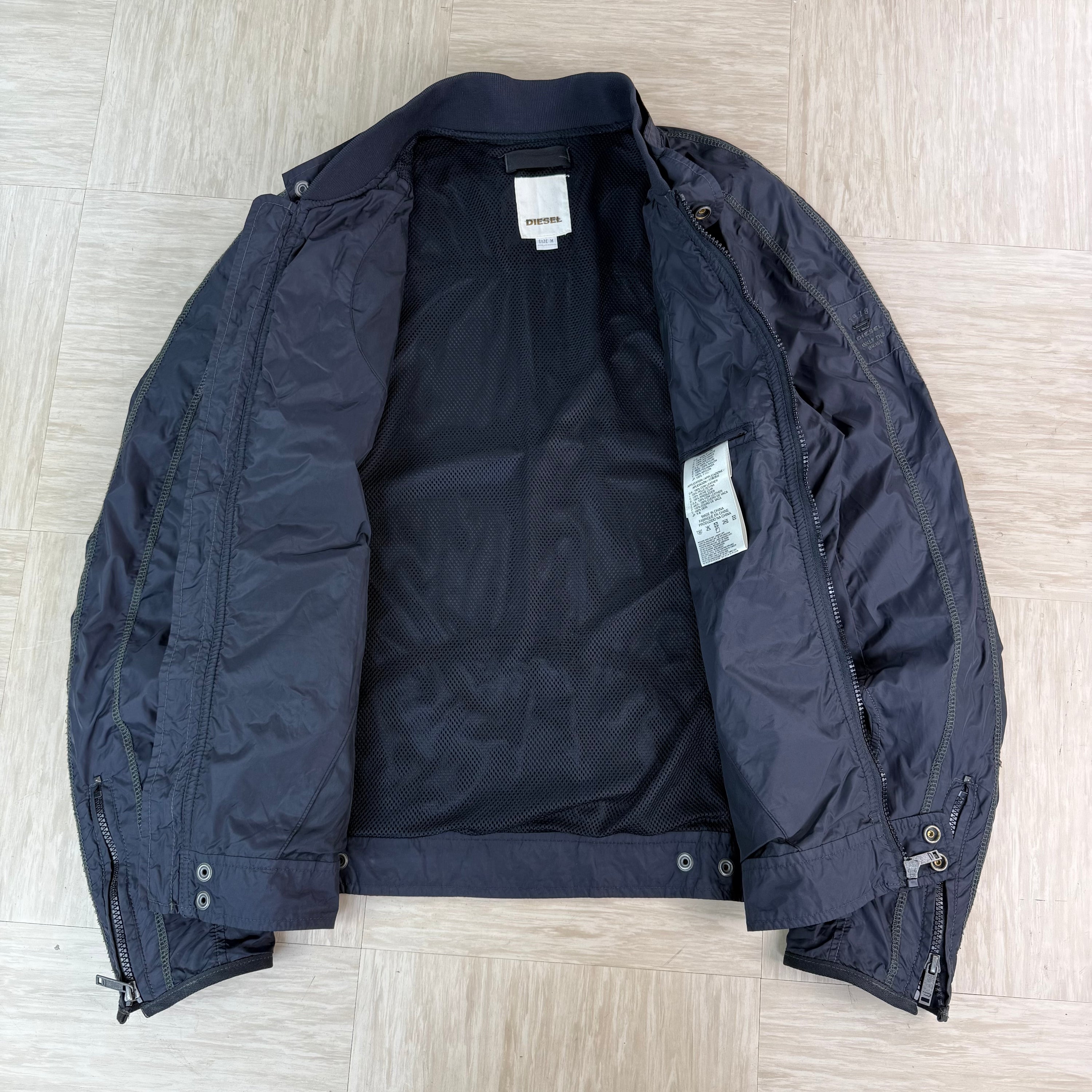 Diesel 2000's technical nylon multi-pocket biker jacket (M)