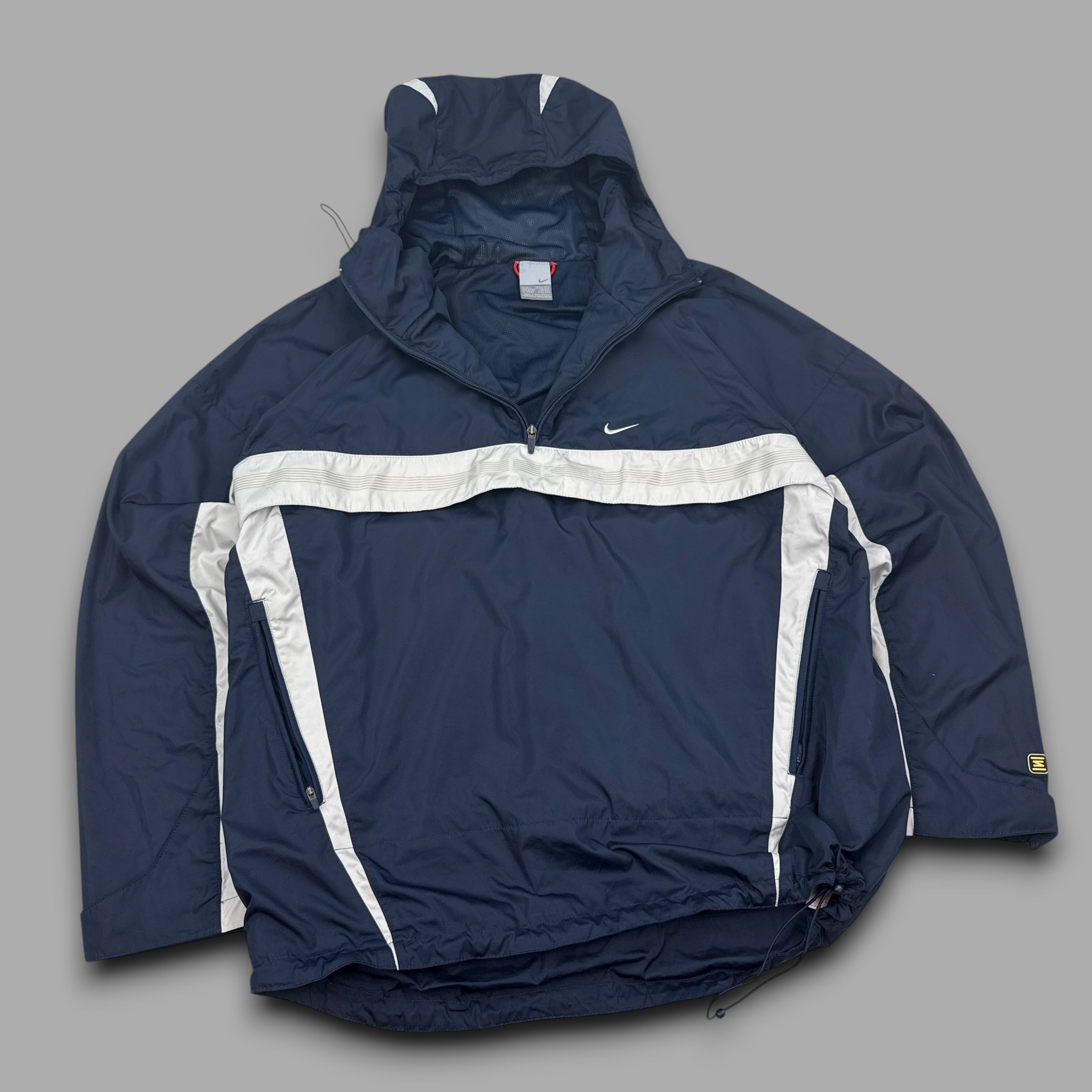 Nike shox 2000's technical panelled pullover 1/4 zip windbreaker (L)