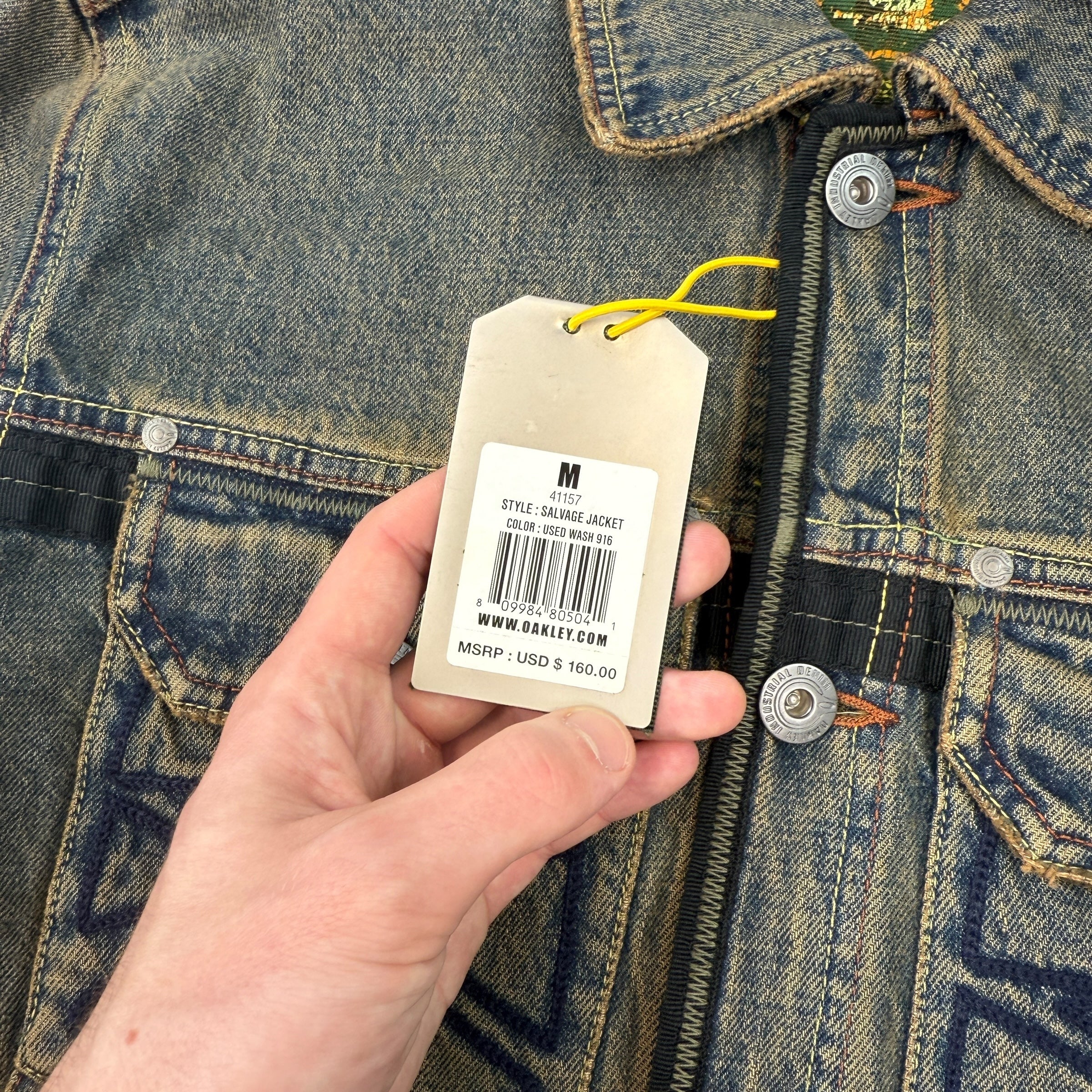 Oakley X-metal 2000's reinforced industrial denim salvage jacket (M)