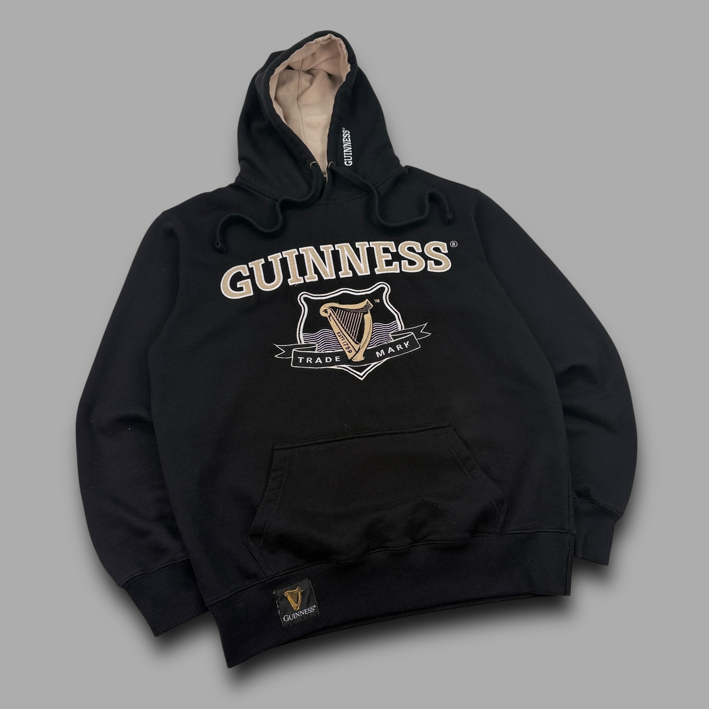Guiness 2000's pullover embrodiered spellout hoodie (S)