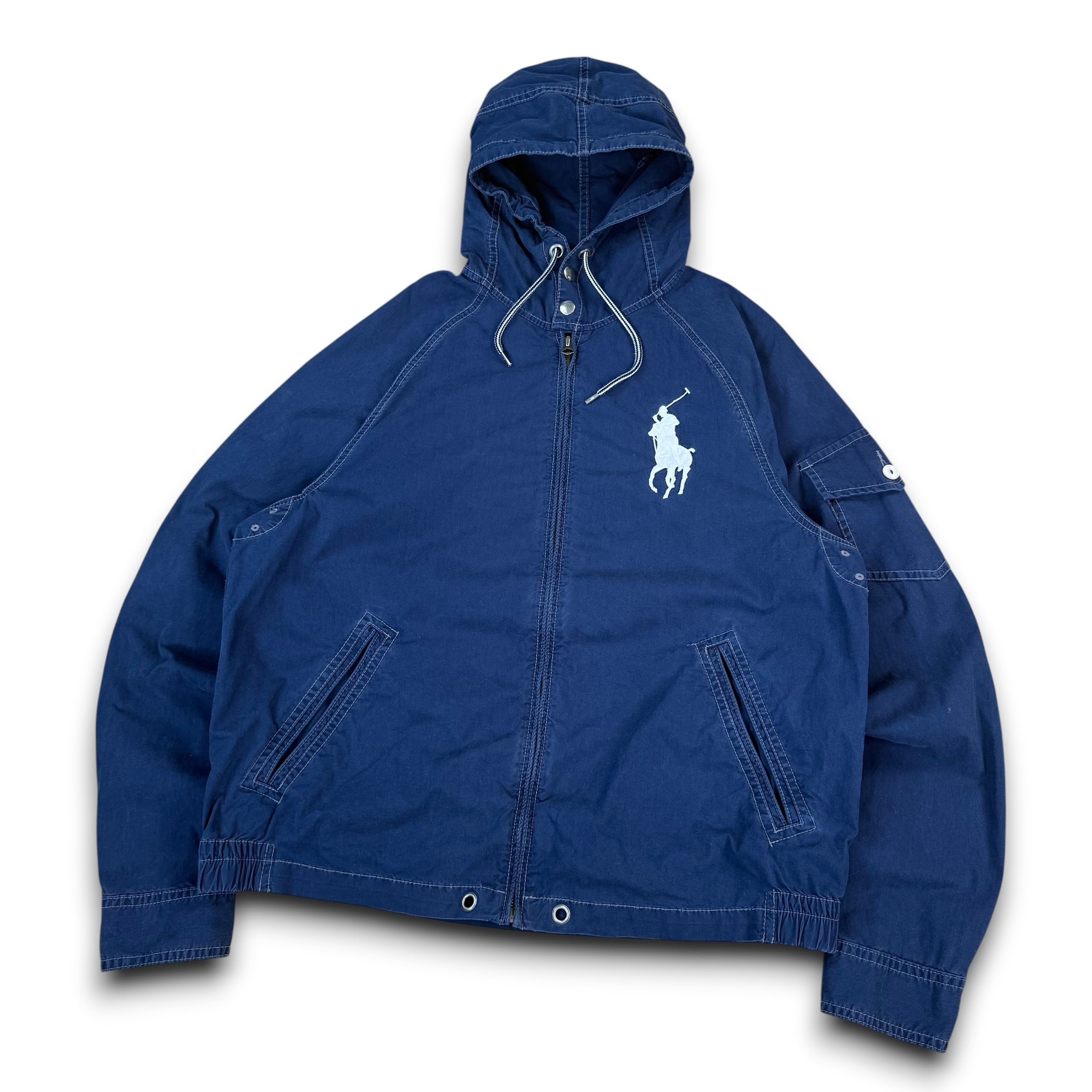 Ralph Lauren 2000's contrast stitch embroidered big pony zip up jacket (M)