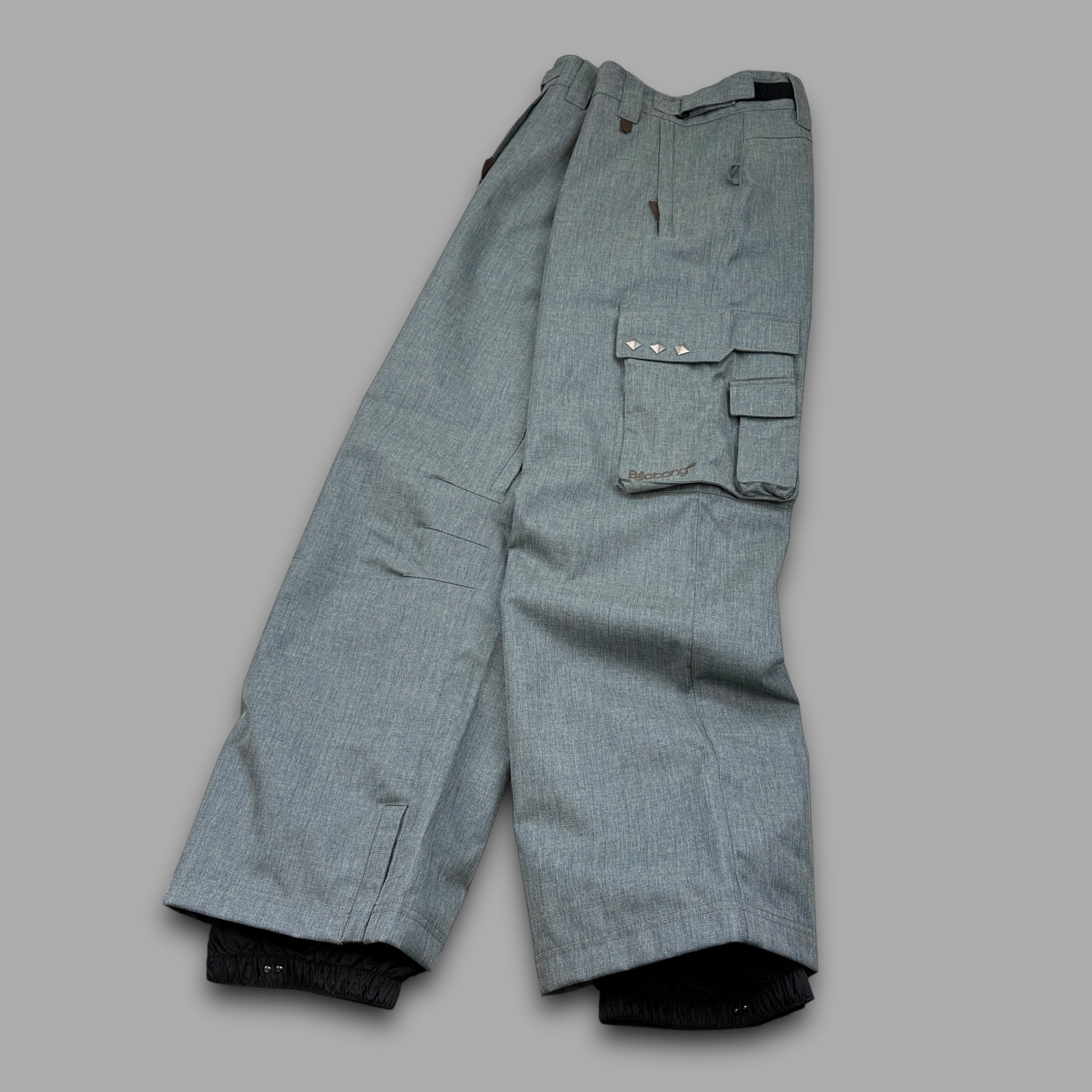 Billabong 2000's technical vented denim style baggy ski sallopettes (M)