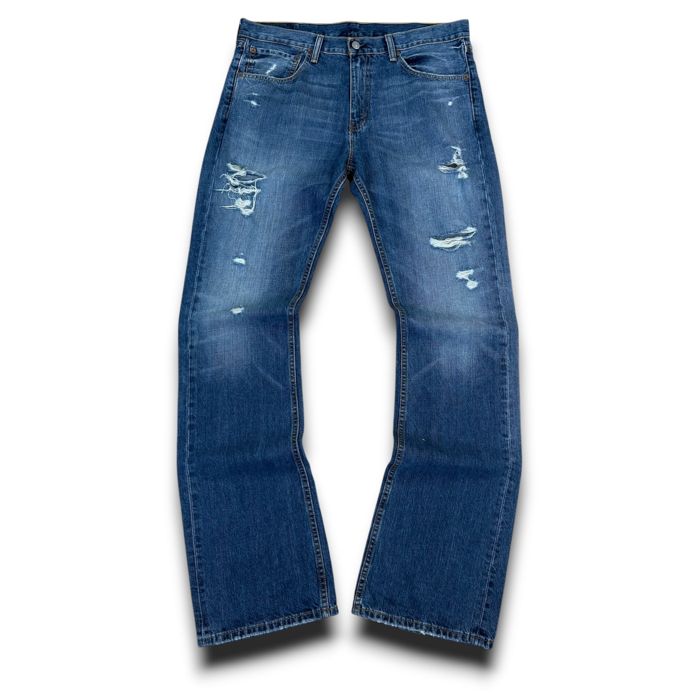 Levi's 527 2000's distressed long leg relaxed denim bootcut jeans (L-XL)