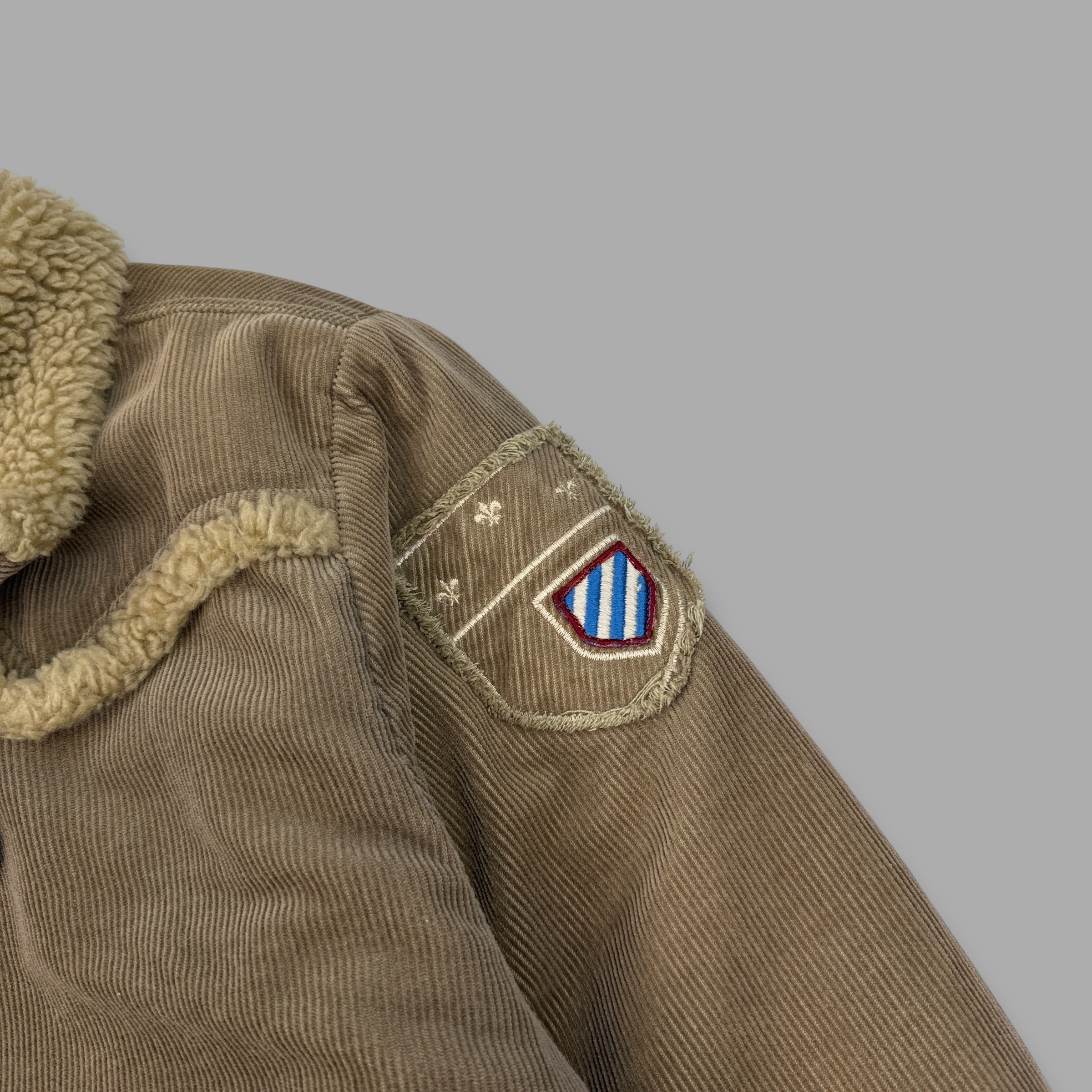 Diesel 2000's sherpa lined full-zip corduroy bomber jacket (L)