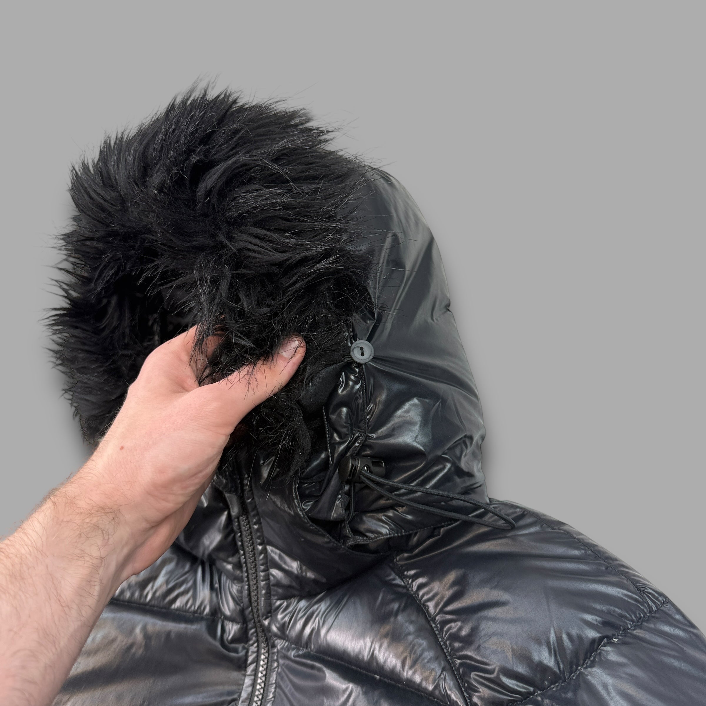 Nike 2000's technical fur hood downfilled shimmer parka jacket (M) wms