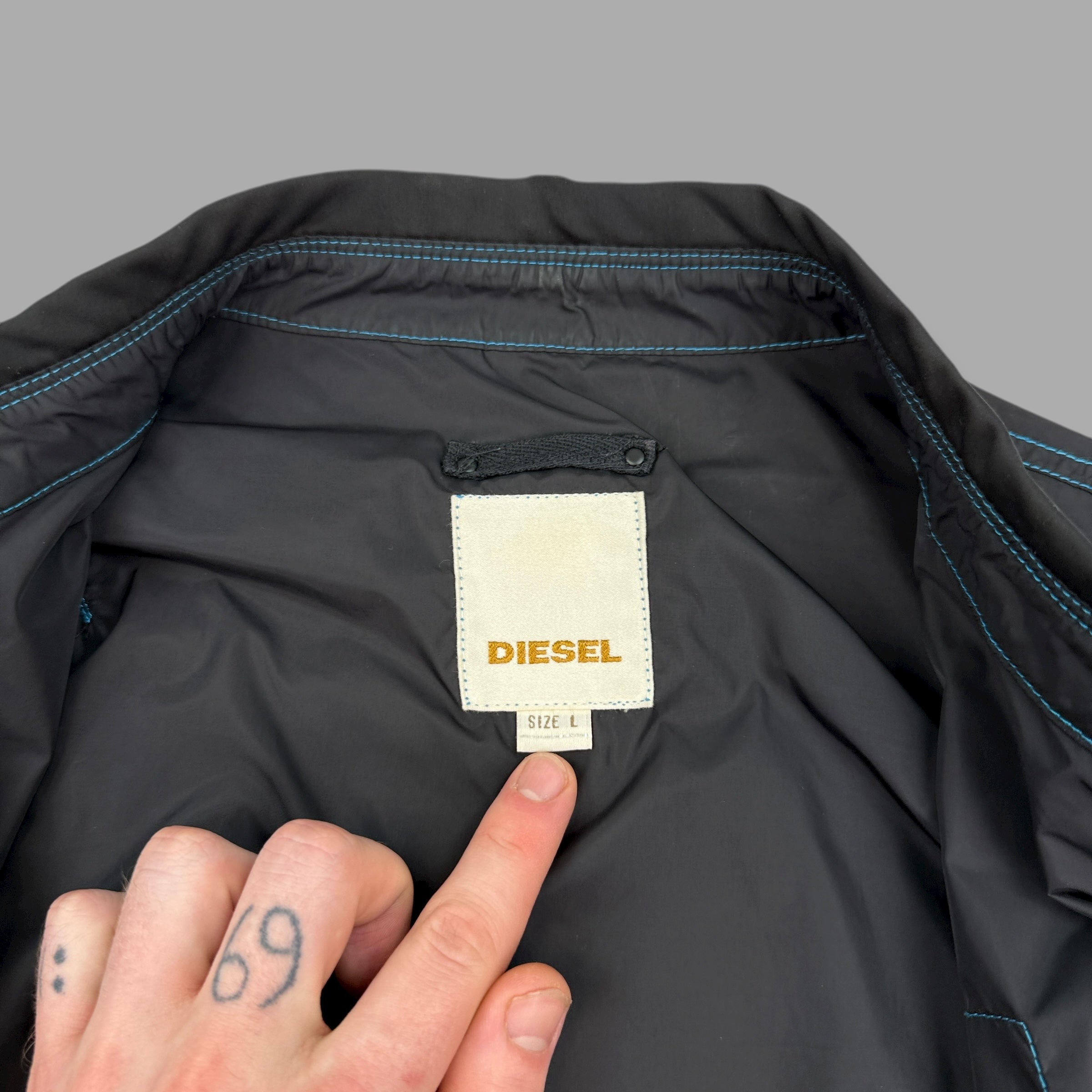 Diesel 2000's technical contrast stitch nylon coach jacket (L)