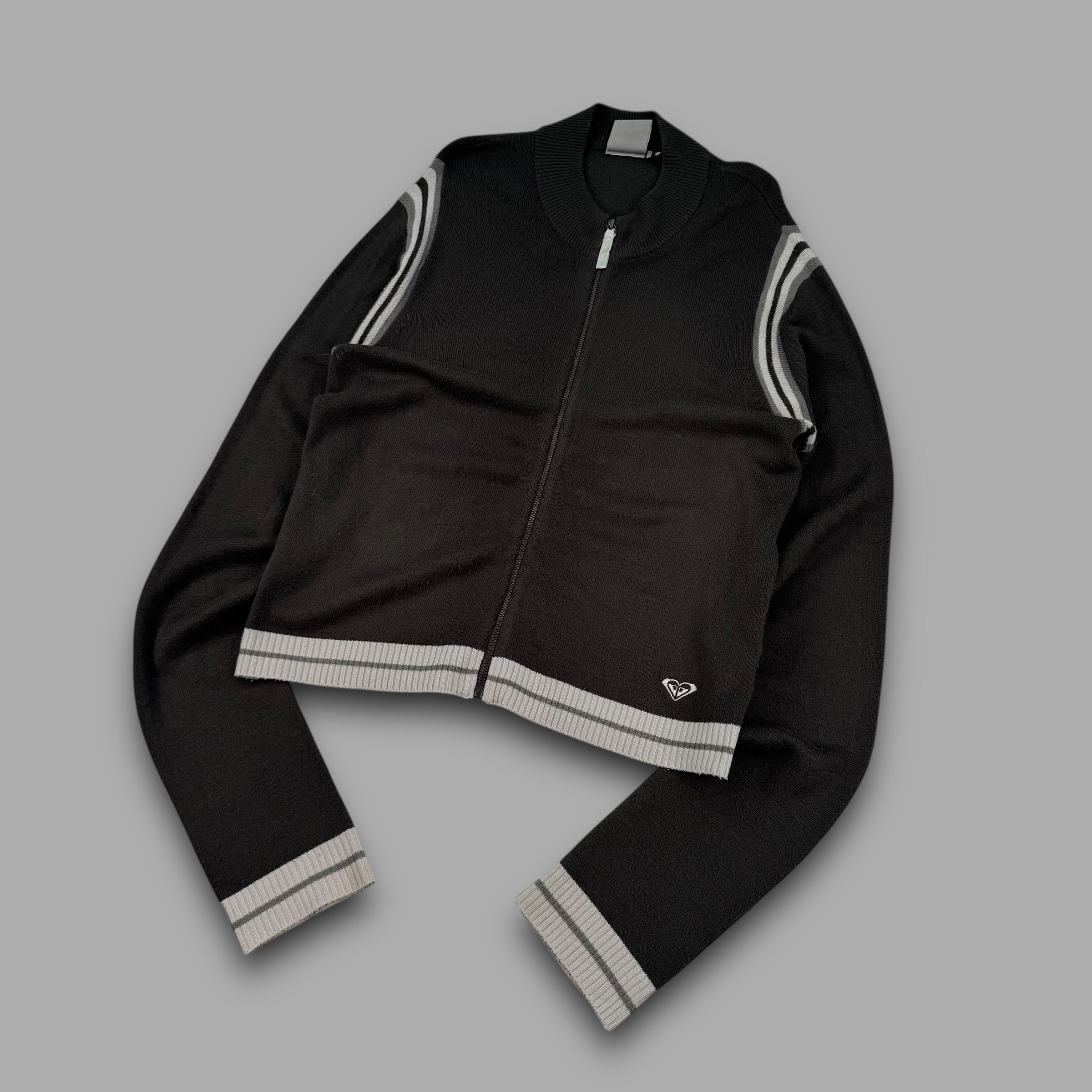 Quiksilver x roxy 2000's knitted cropped zip up track jacket (M) wms