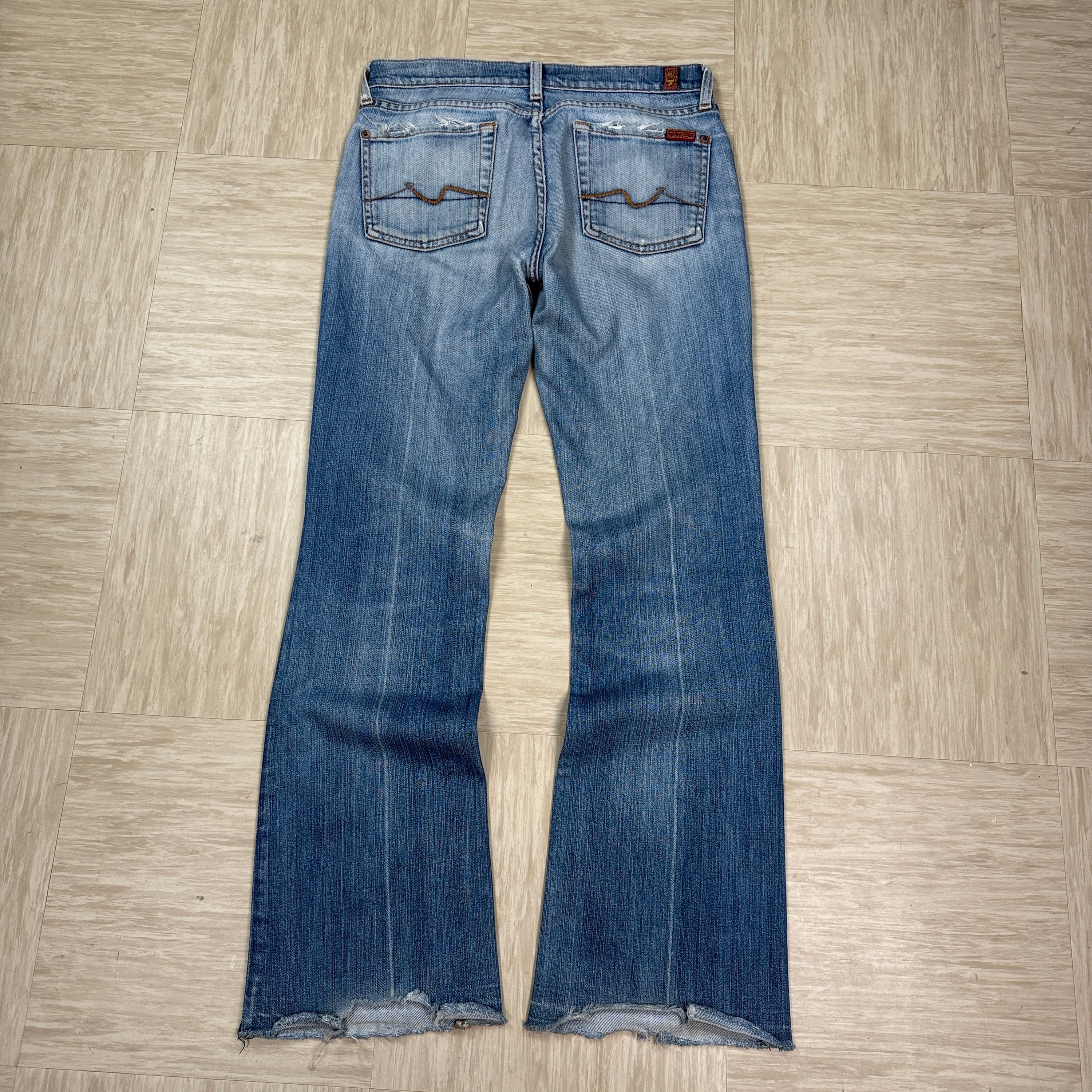 7 for all mankind 2000's distressed denim flare jeans (S)