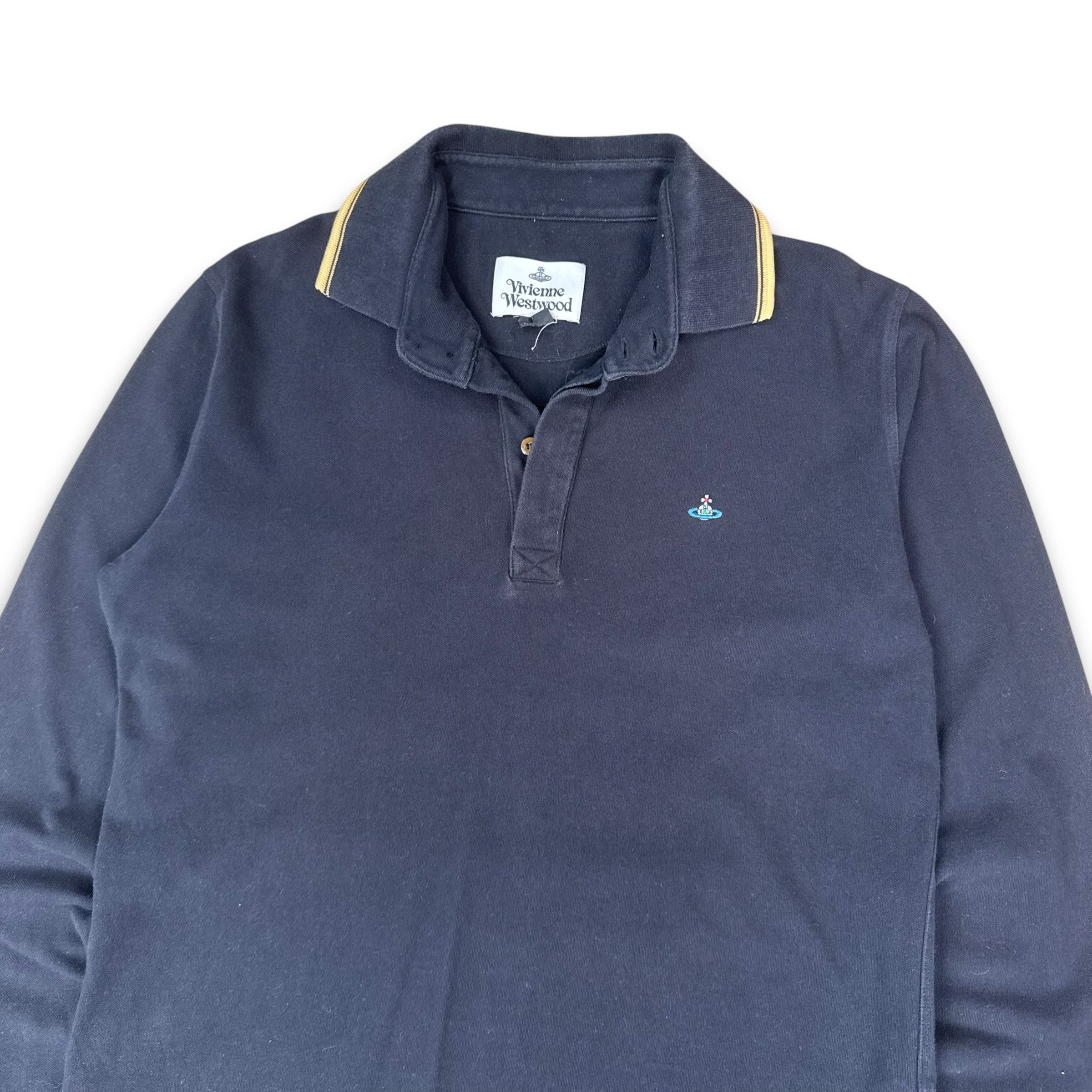 Vivienne Westwood 2000's big collar cropped long sleeve polo shirt (M)