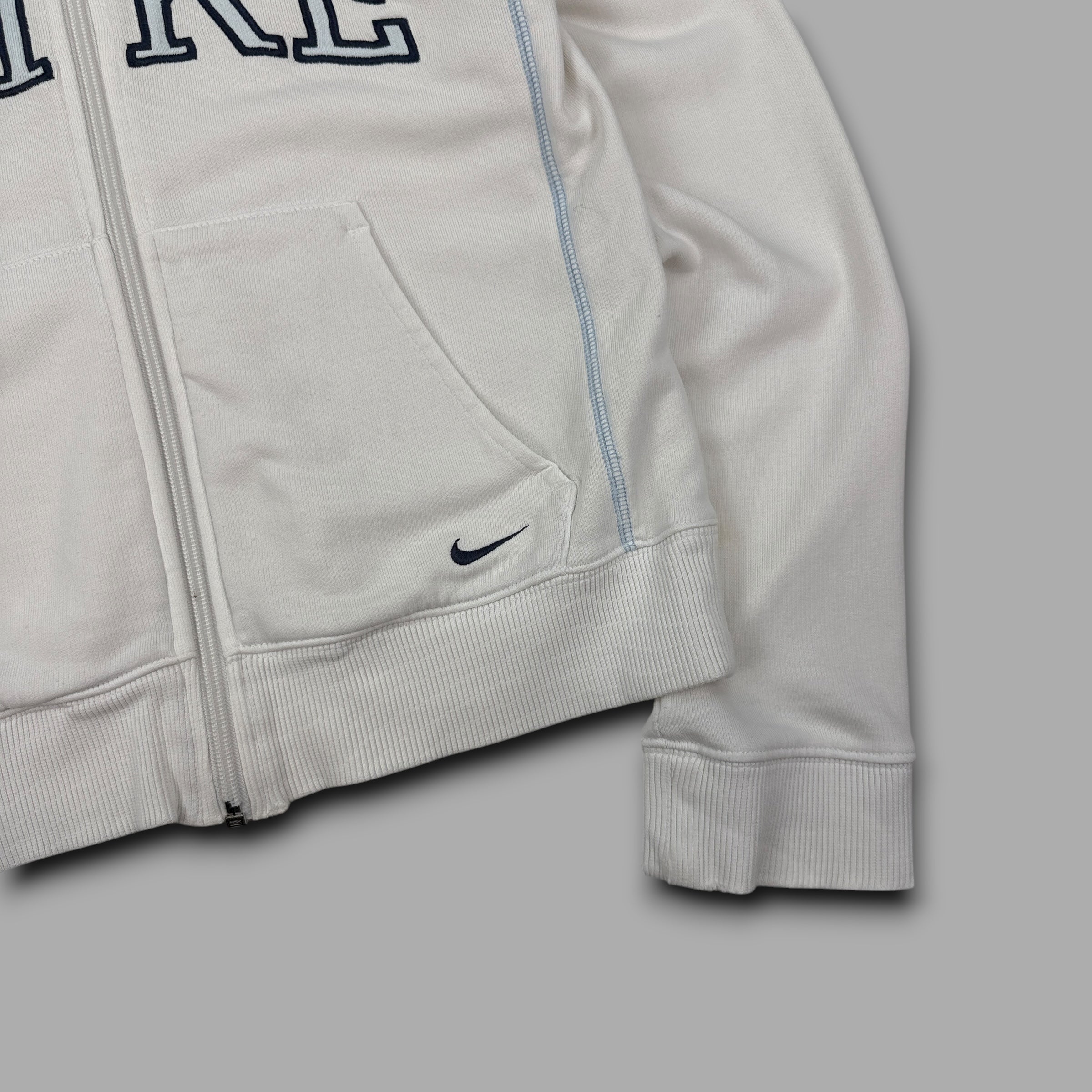 Nike 2000's spellout contrast stitch embroidered zip up hoodie (M) wms