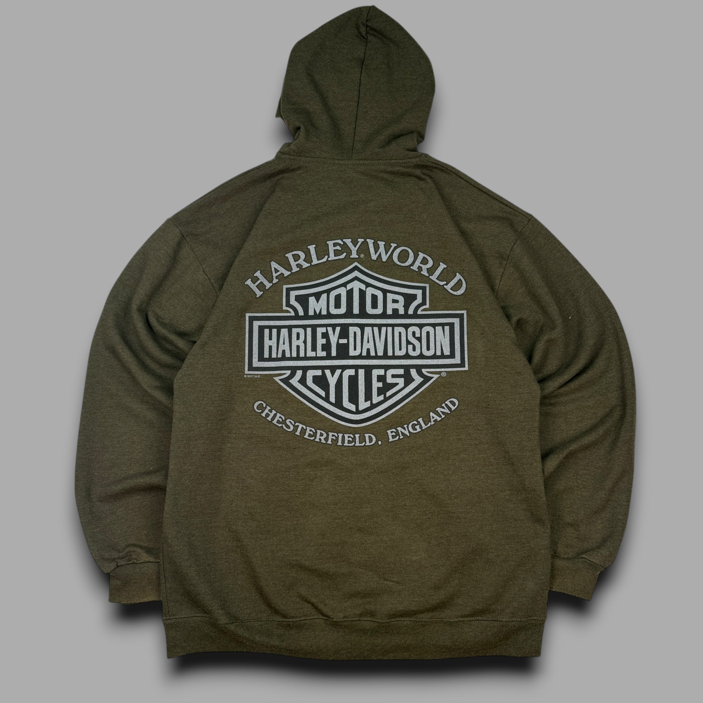 Harley Davidson 2000's zip up graphic spellout hoodie (L)