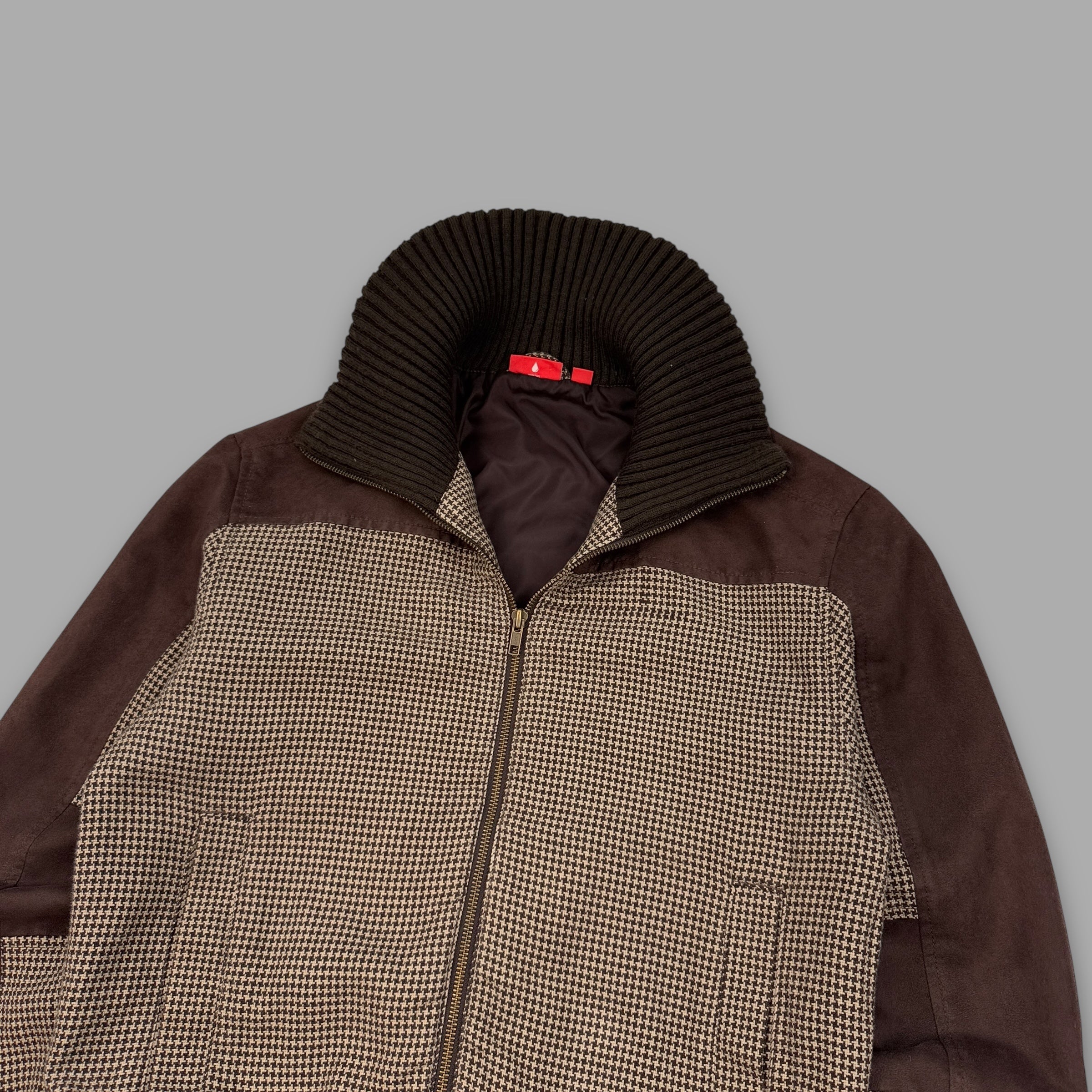 Puma 2000's plaid funnel neck zip up track jacket (S)