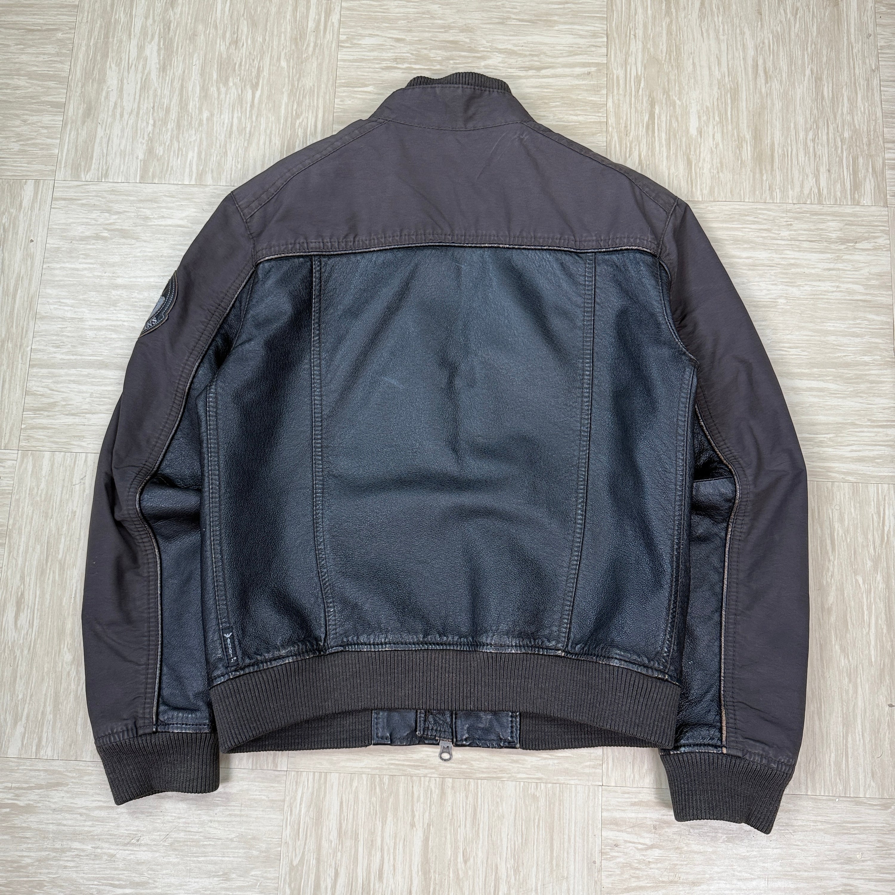 Armani 2000's multi-pocket leather hybrid jacket (S-M)