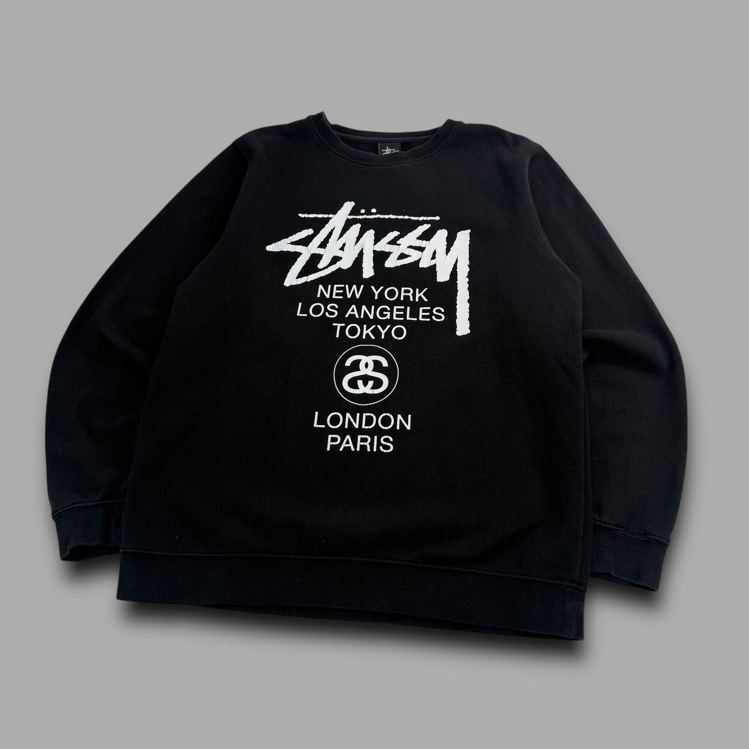 Stussy 2000's graphic spellout sweatshirt (L)