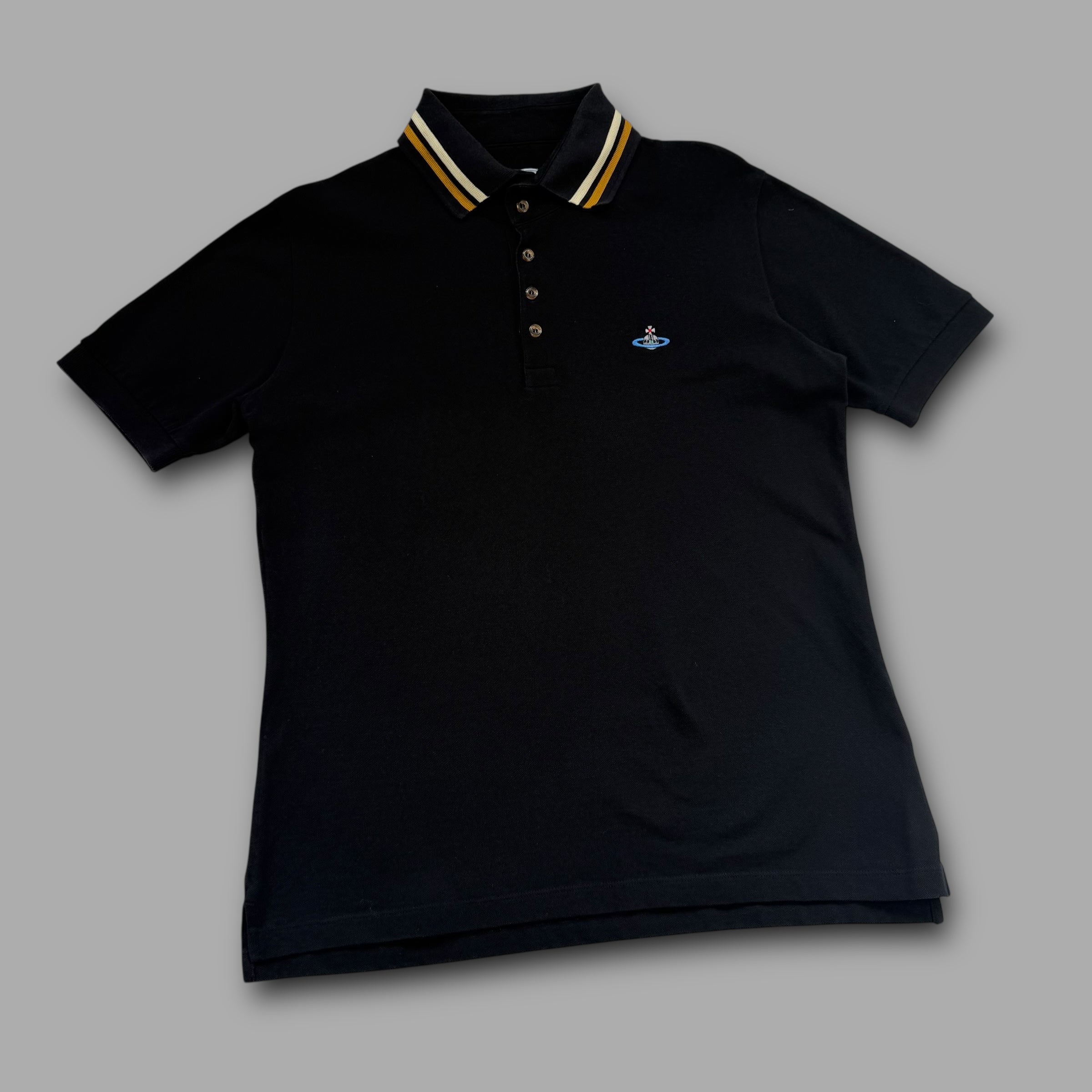 Vivienne Westwood 2000's embroidered graphic polo shirt (L)