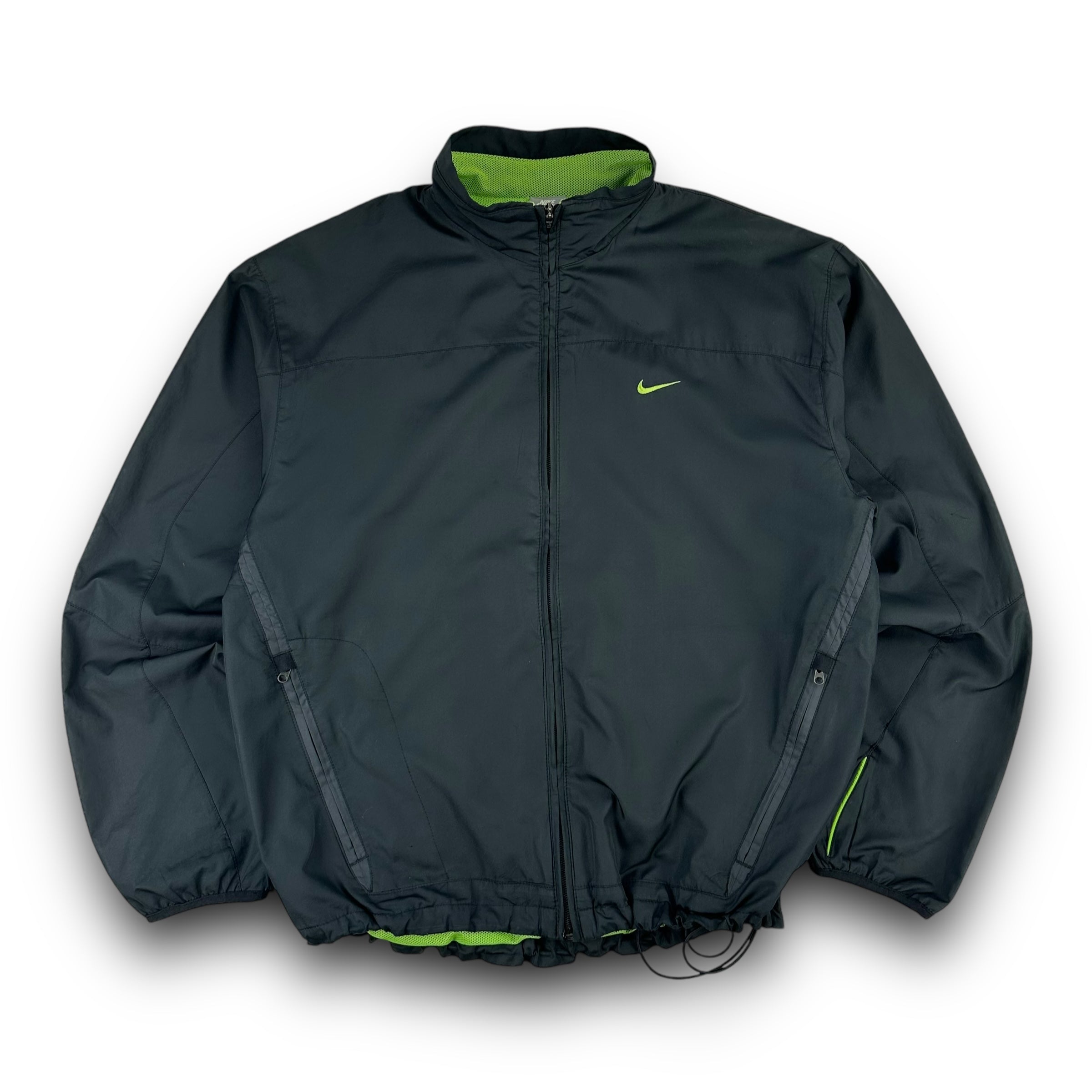 Nike shox 2000's technical neon paneled track jacket (S-M)