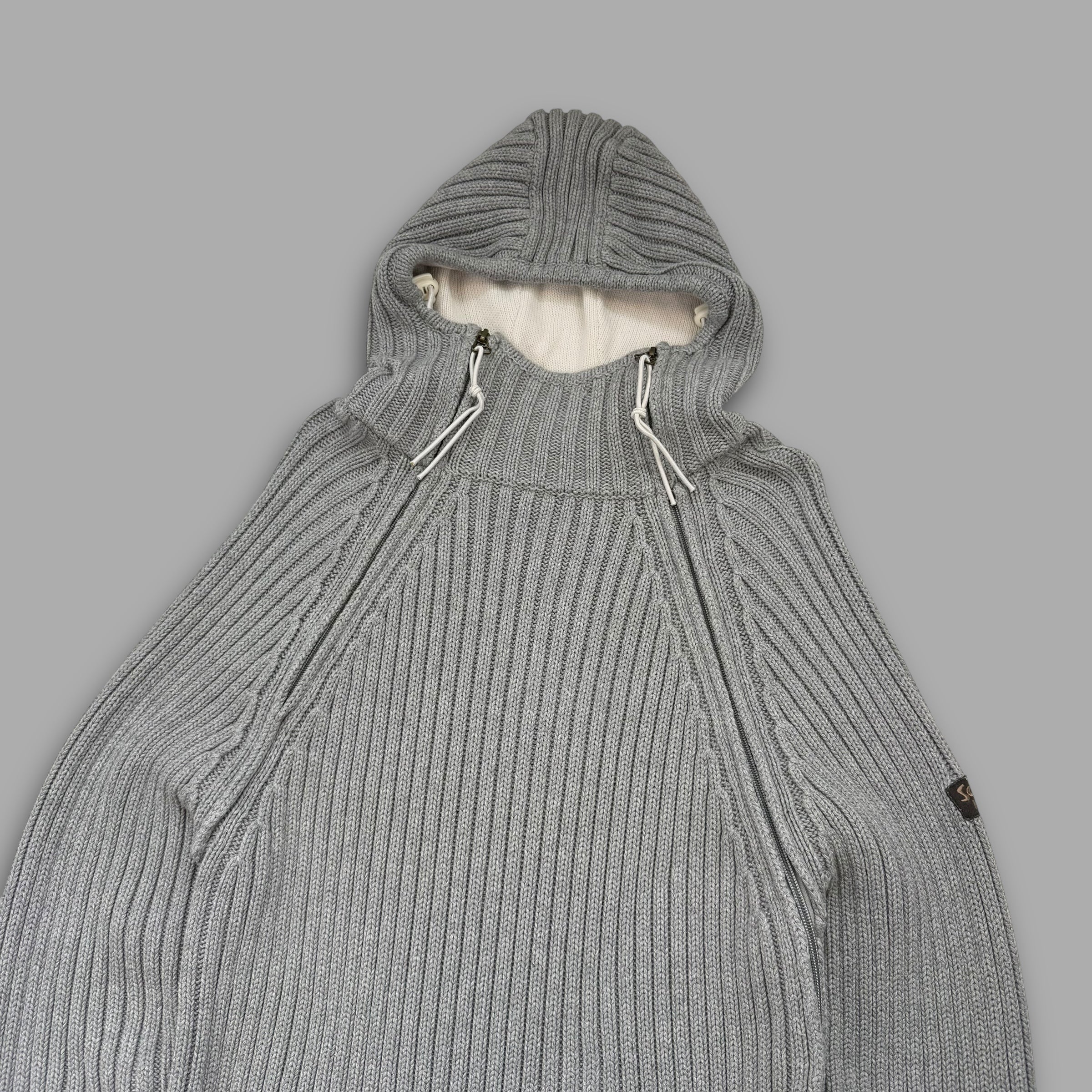 Schott NYC 2000's balaclava knit asymmetrical zip pullover jacket (L)
