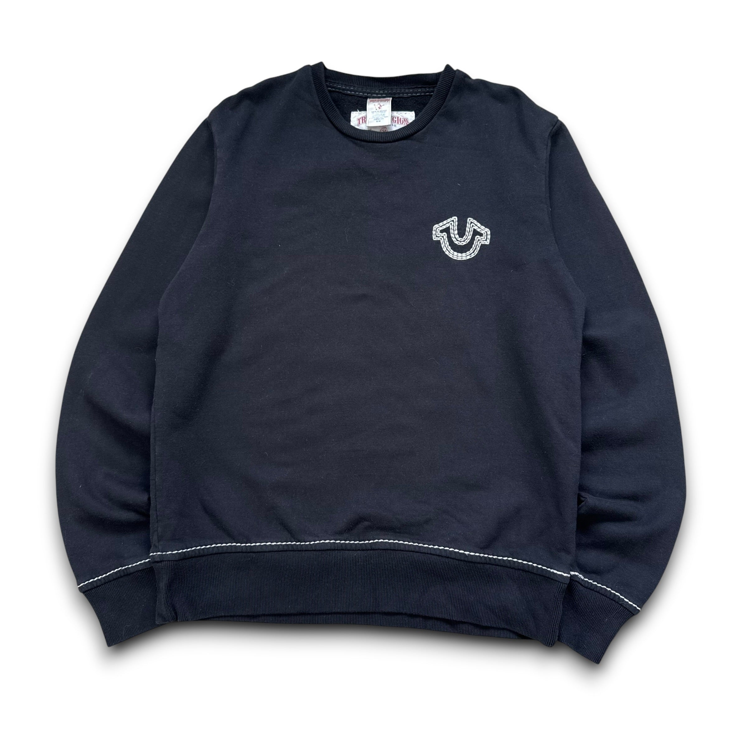 True religion 2000's contrast triple stitch pullover sweatshirt (M)