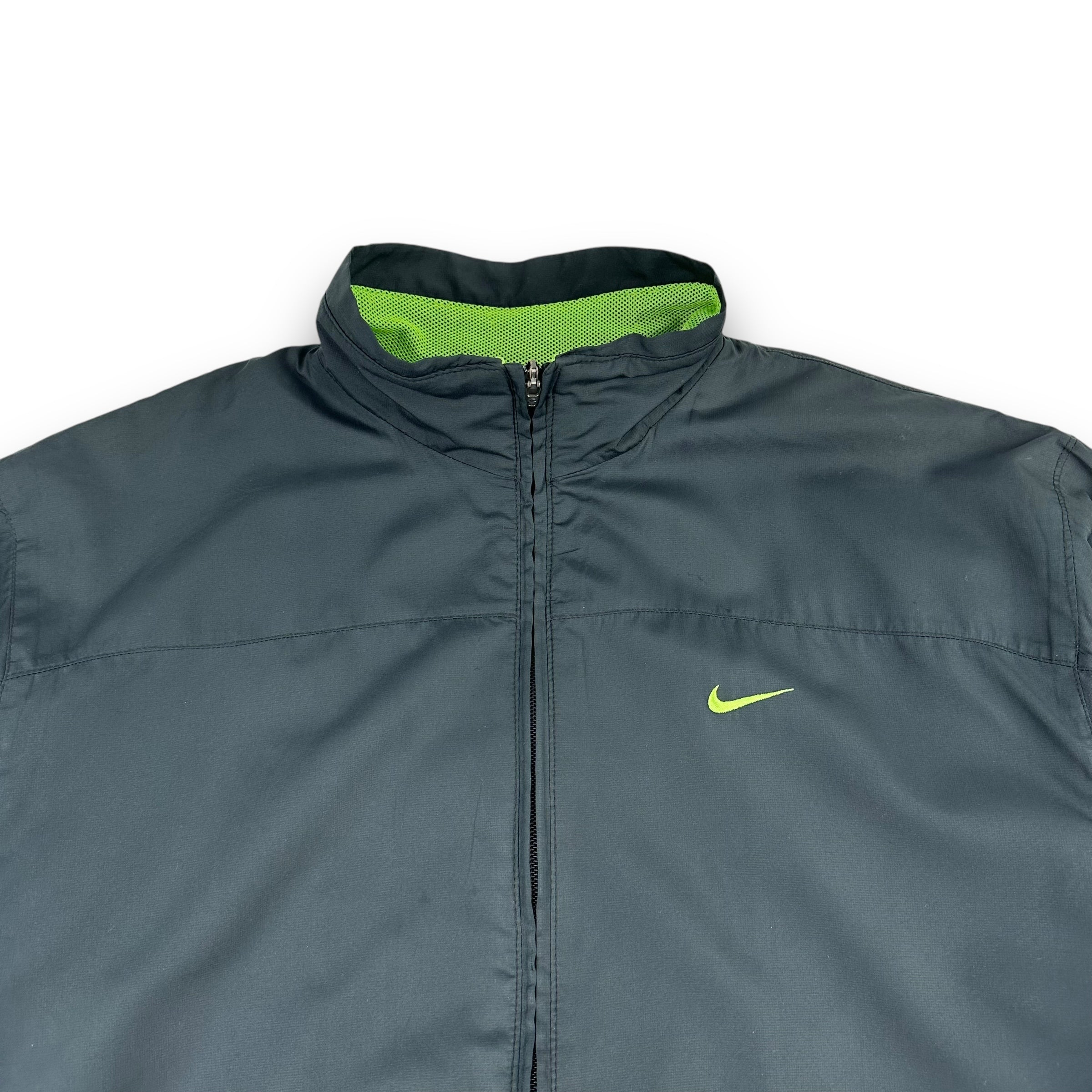 Nike shox 2000's technical neon paneled track jacket (S-M)