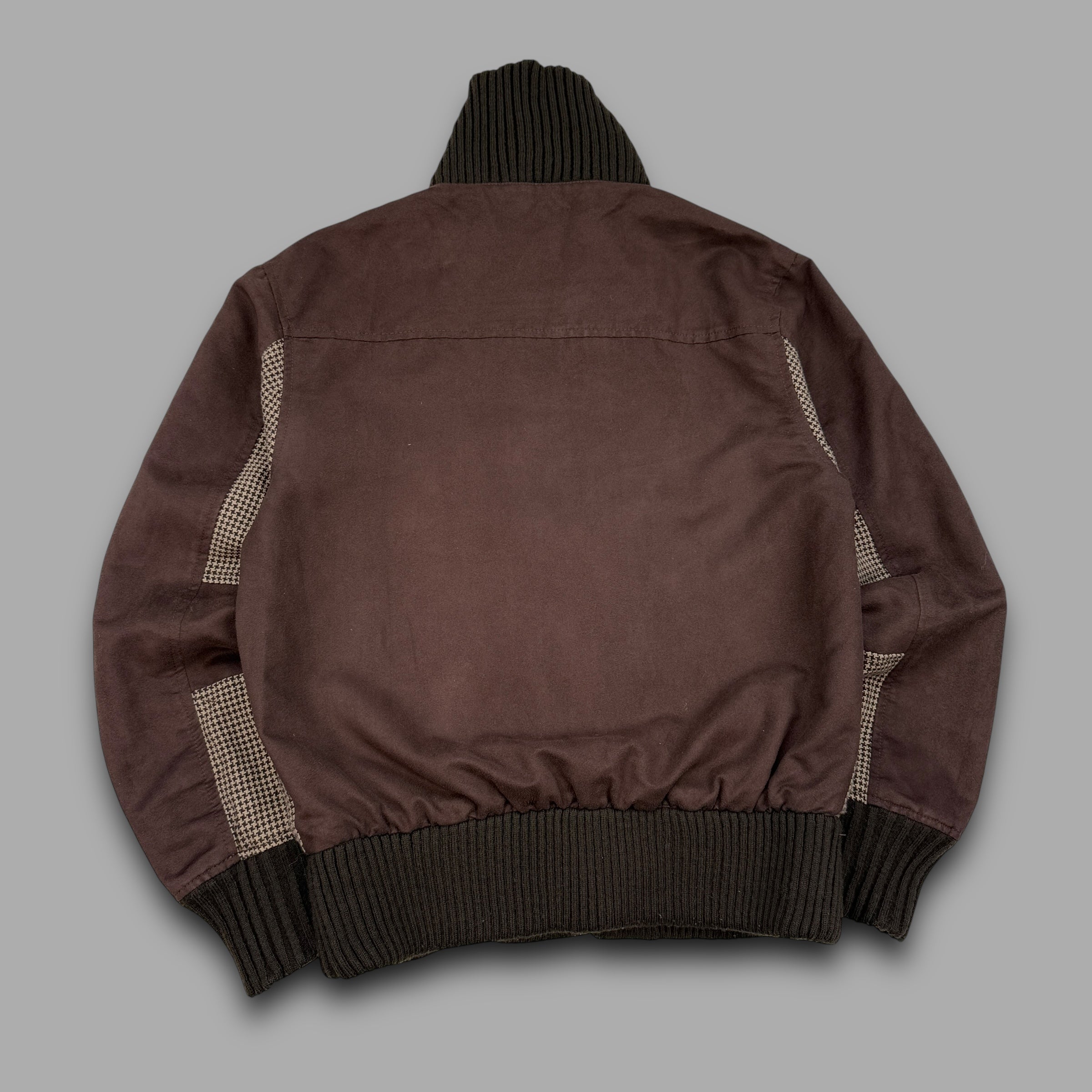 Puma 2000's plaid funnel neck zip up track jacket (S)