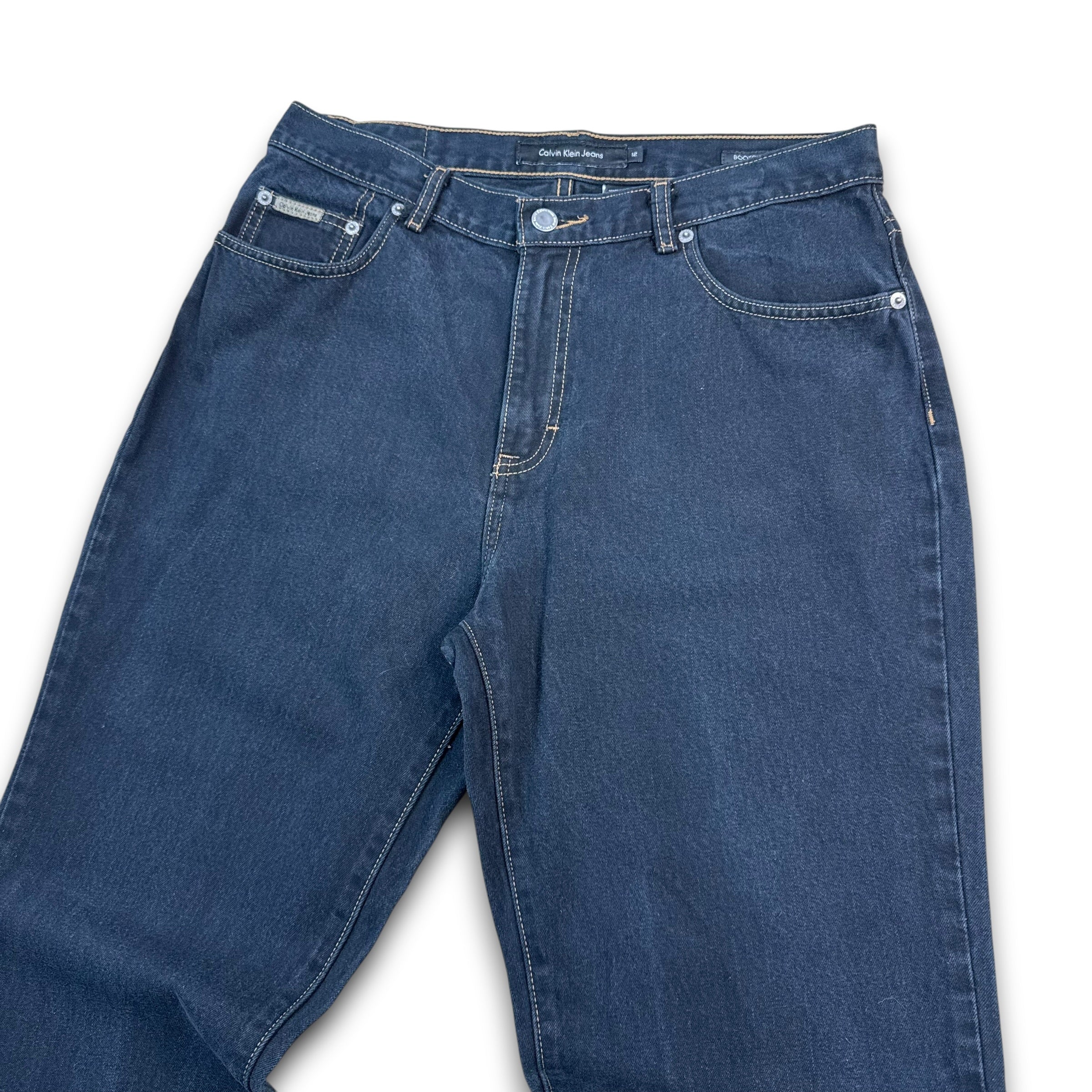 Calvin Klein 2000's black relaxed denim bootcut jeans (S)