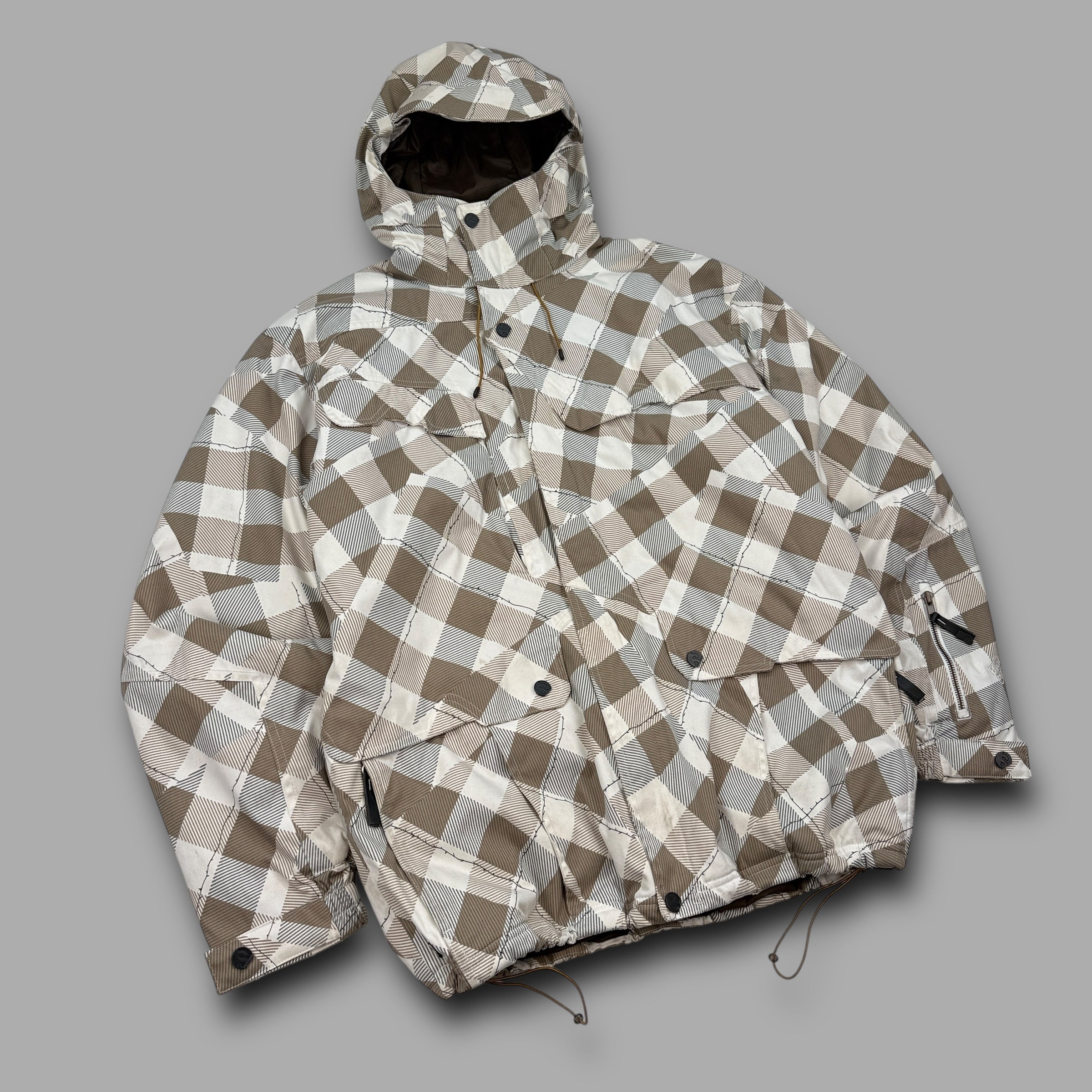 Salomon 2009 technical vented plaid clima-pro softshell ski jacket (L)