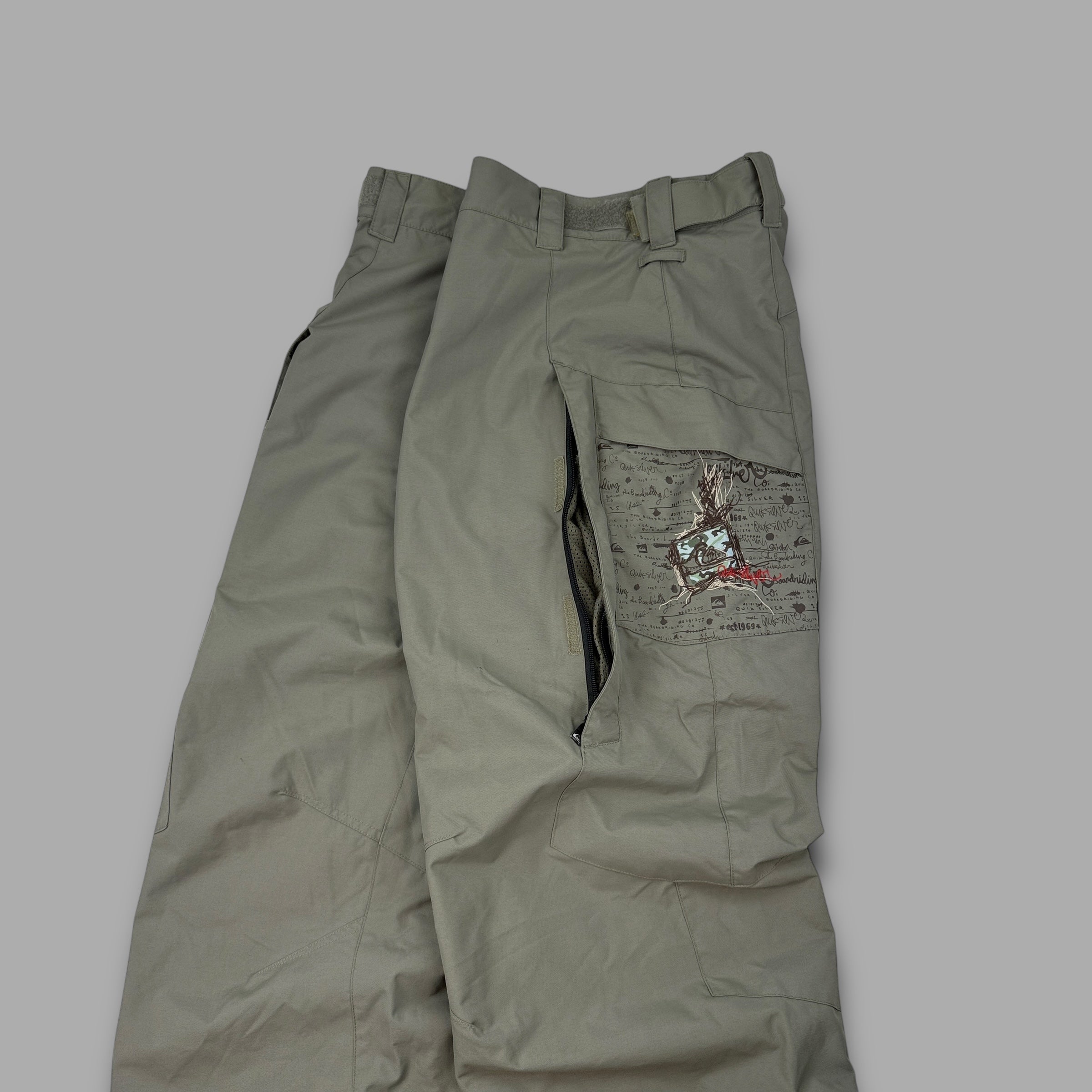 Quiksilver x-series 2000's technical baggy ski sallopettes (L)