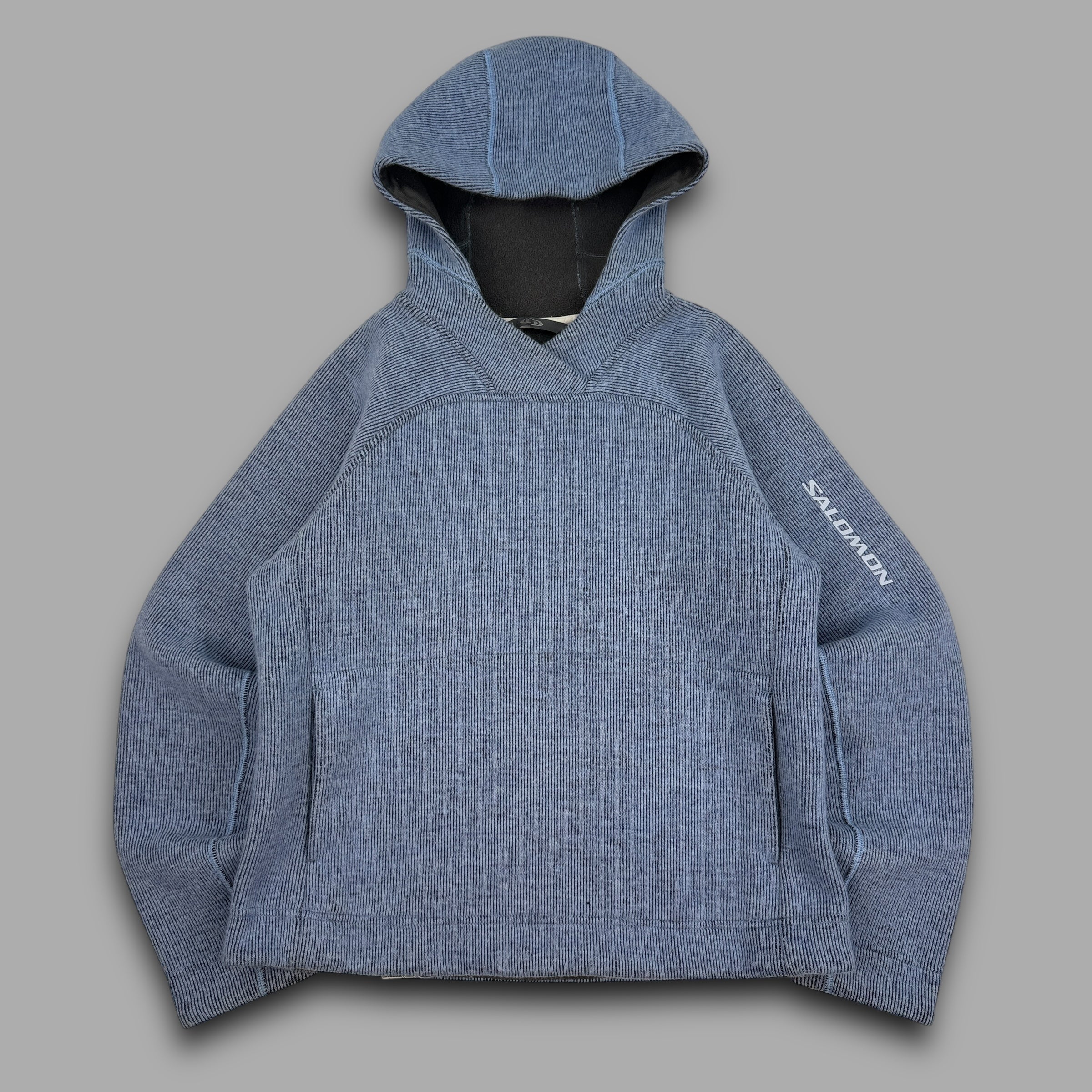 Salomon 2005 technical fleece lined ribbed knit pullover hoodie (S)