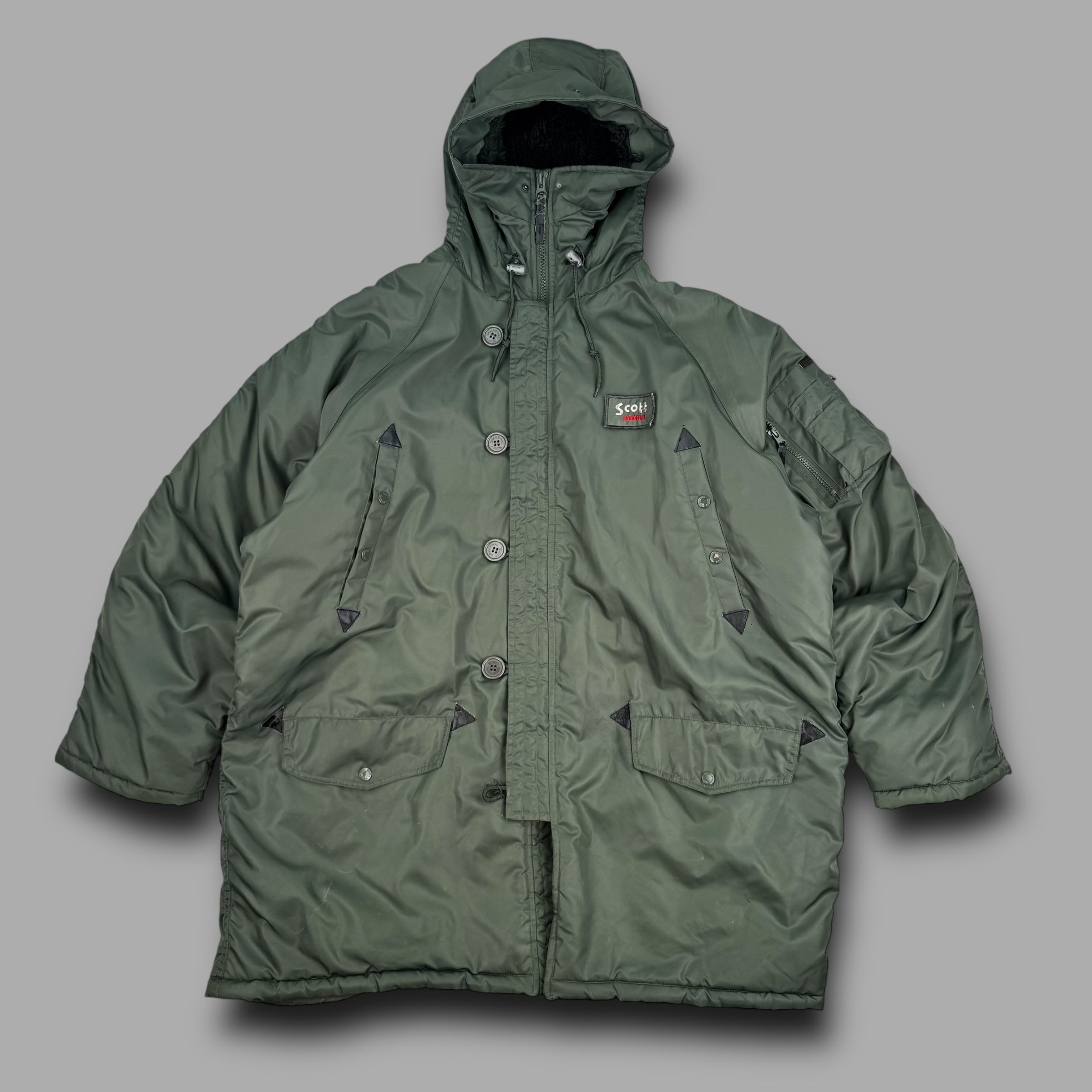 Scott 2000's technical N-3B nylon parka jacket (XL)