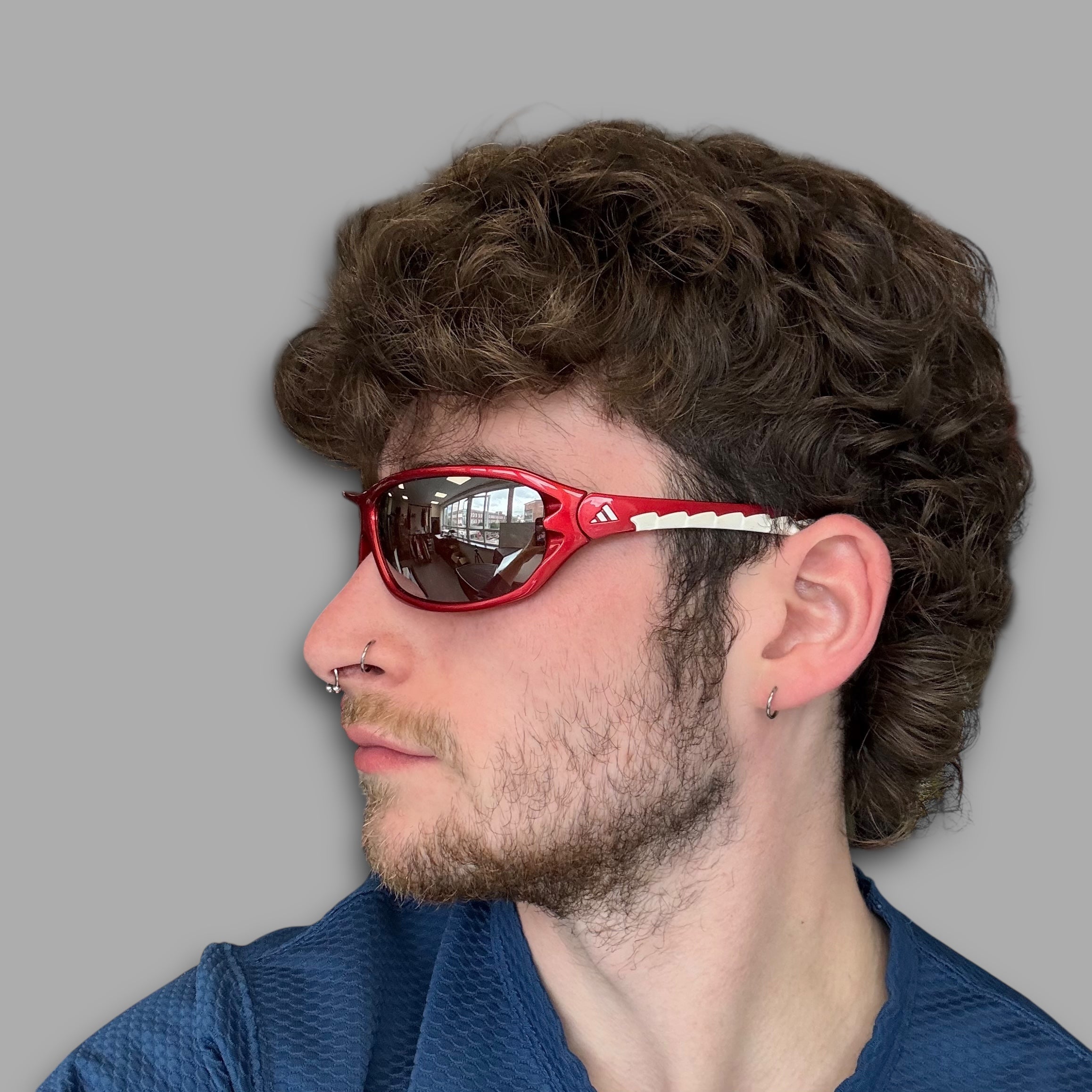Adidas 2000's Agilis A163-6061 wrap shield sunglasses (OS)