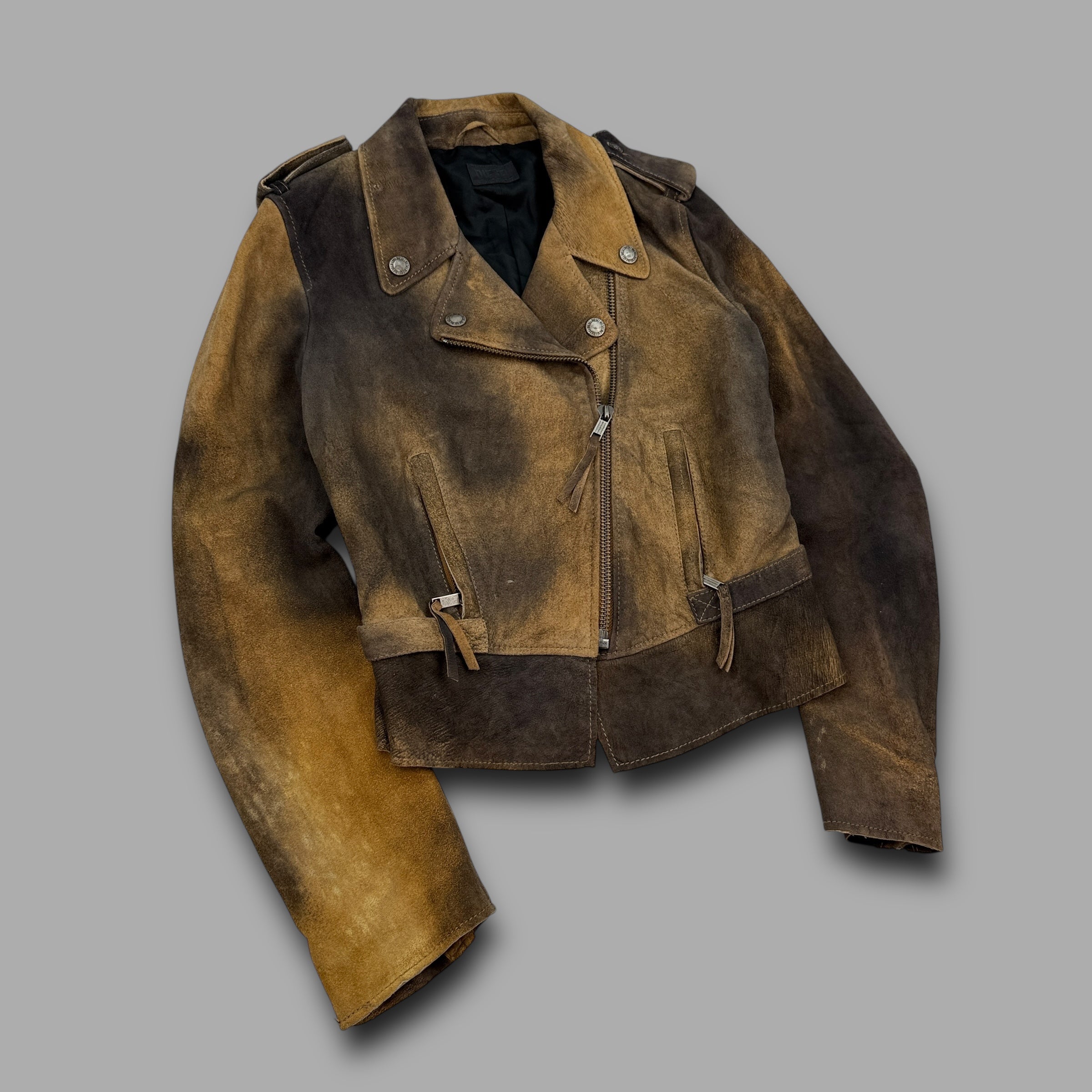 Diesel 2000's leather lambskin asymmetrical zip biker jacket (S) wms