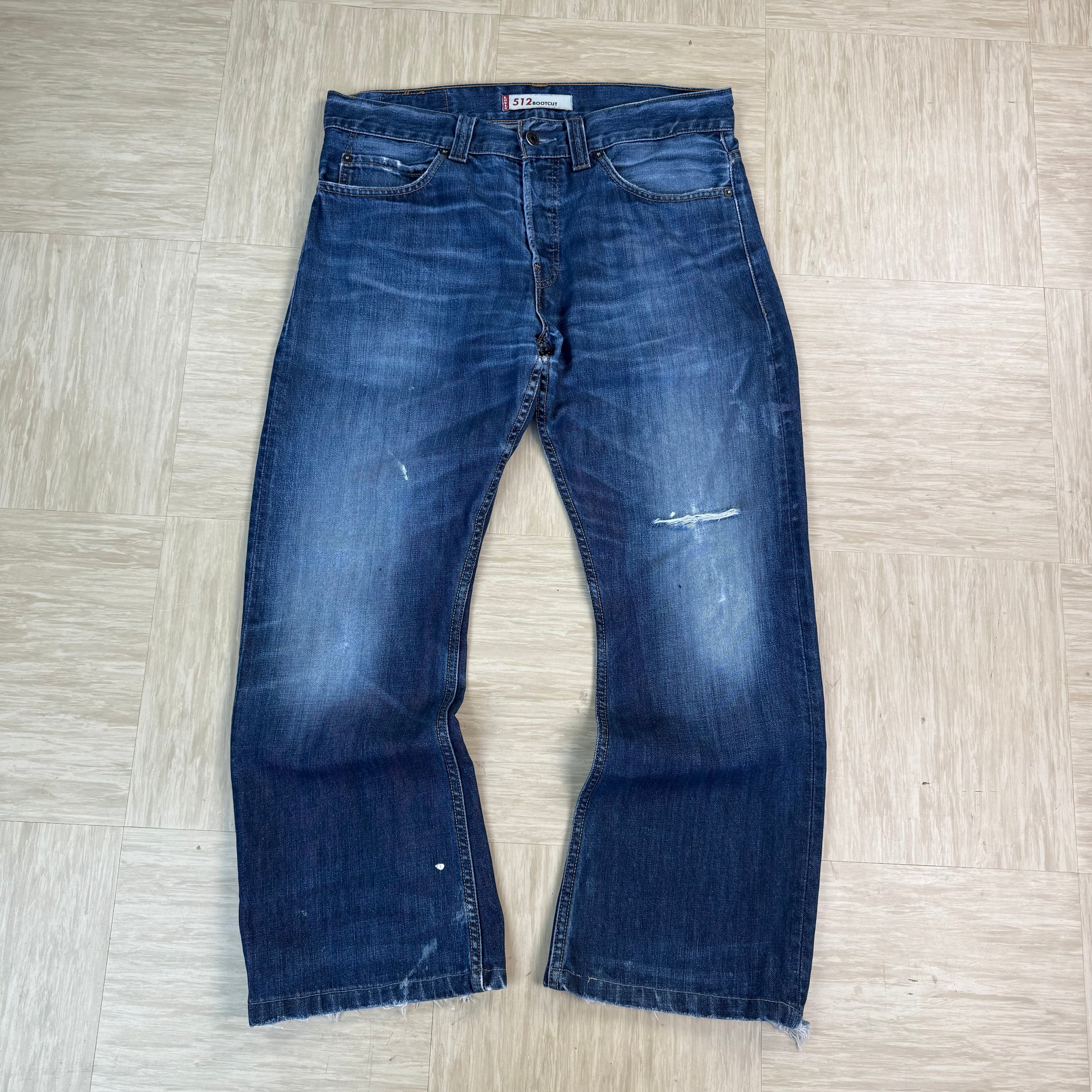 Levi's 512 2000's distressed denim bootcut jeans (S)
