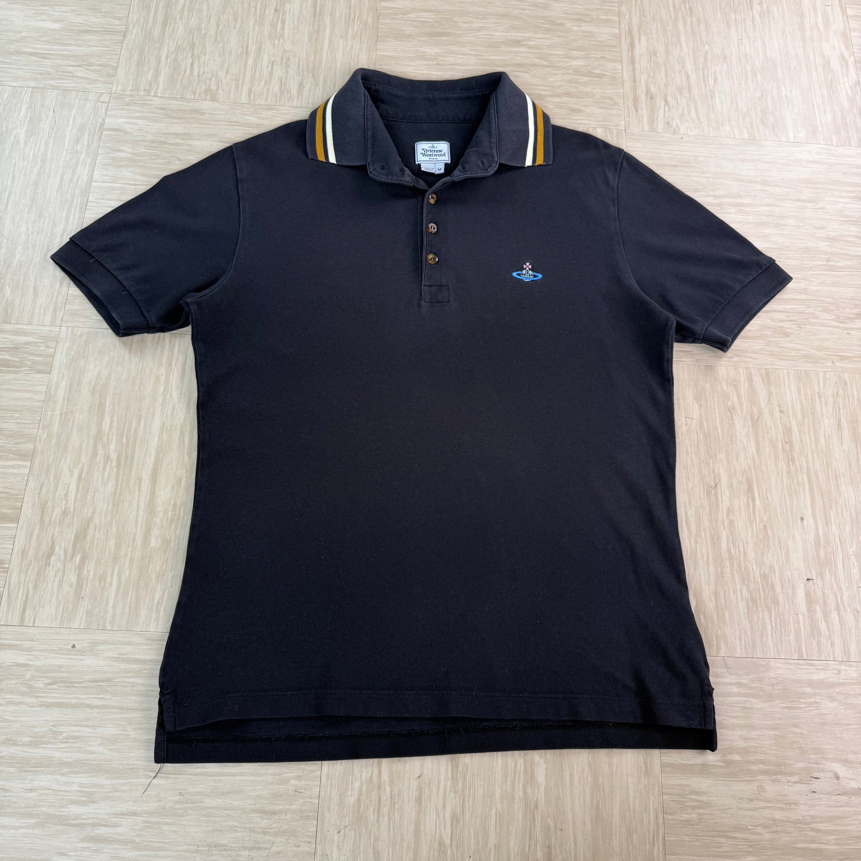Vivienne Westwood 2000's embroidered button up polo shirt (M)