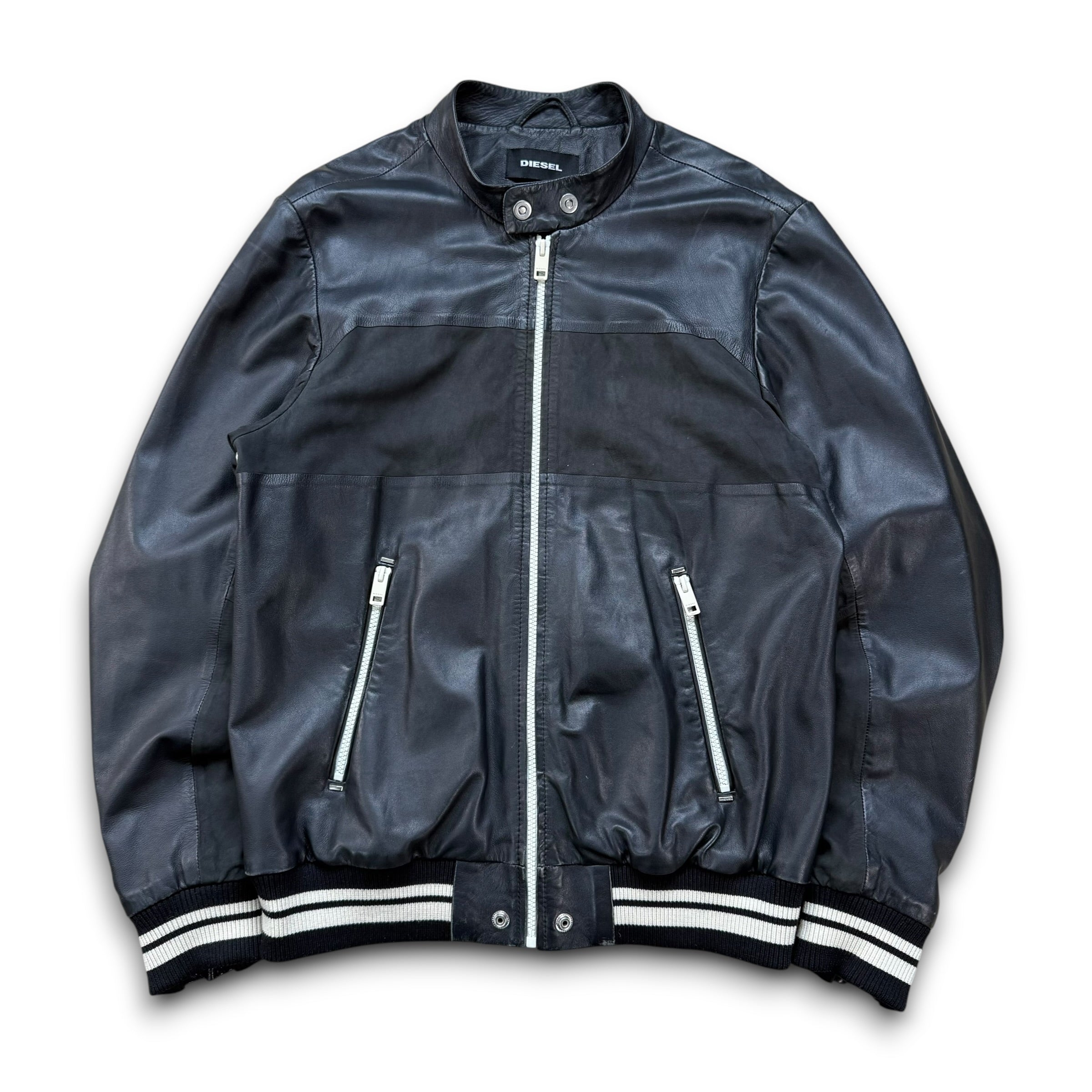 Diesel 2000's lamb skin leather zip up jacket (S)