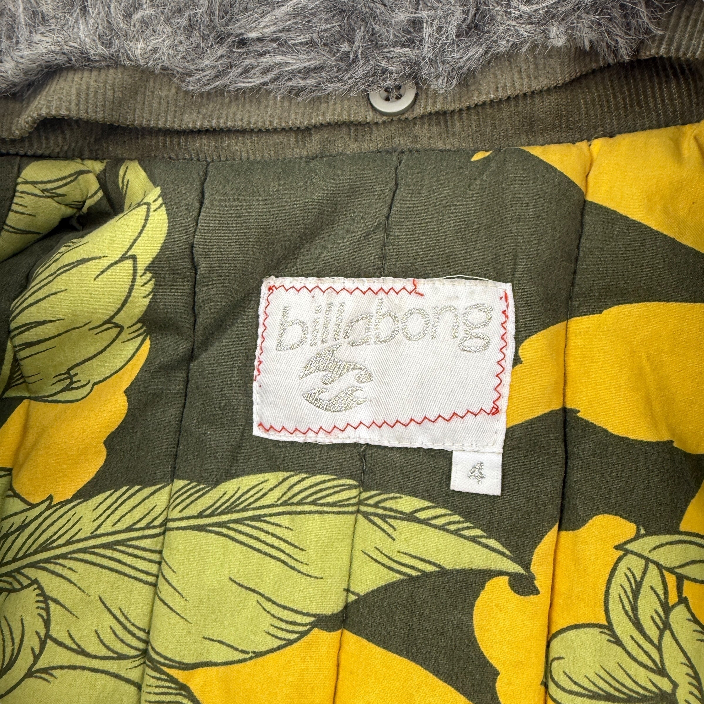 Billabong 2000's corduroy multi-pocket fur collar zip-up jacket (S)