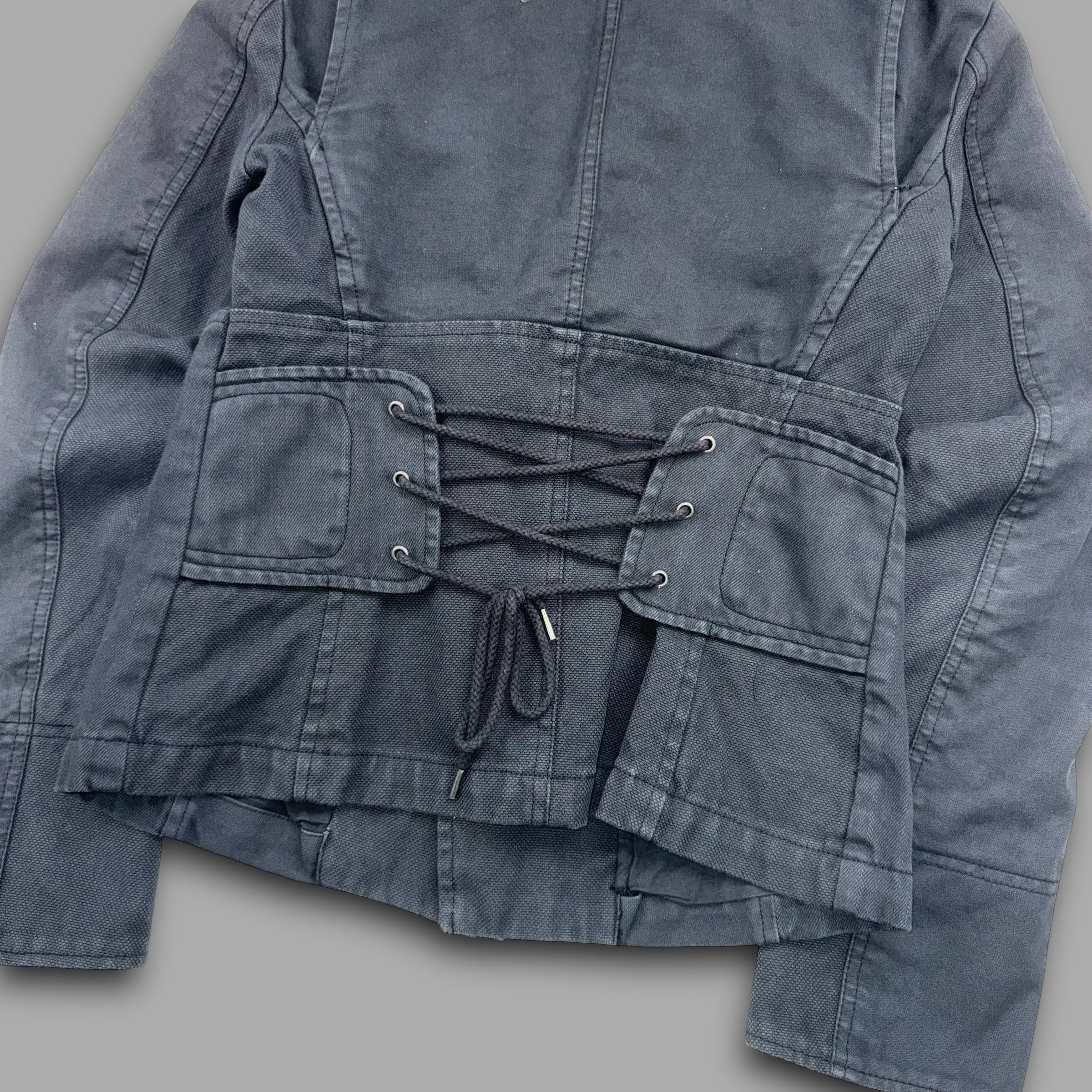 Diesel 2000's technical asymmetrical metal closure nylon jacket (S) wms