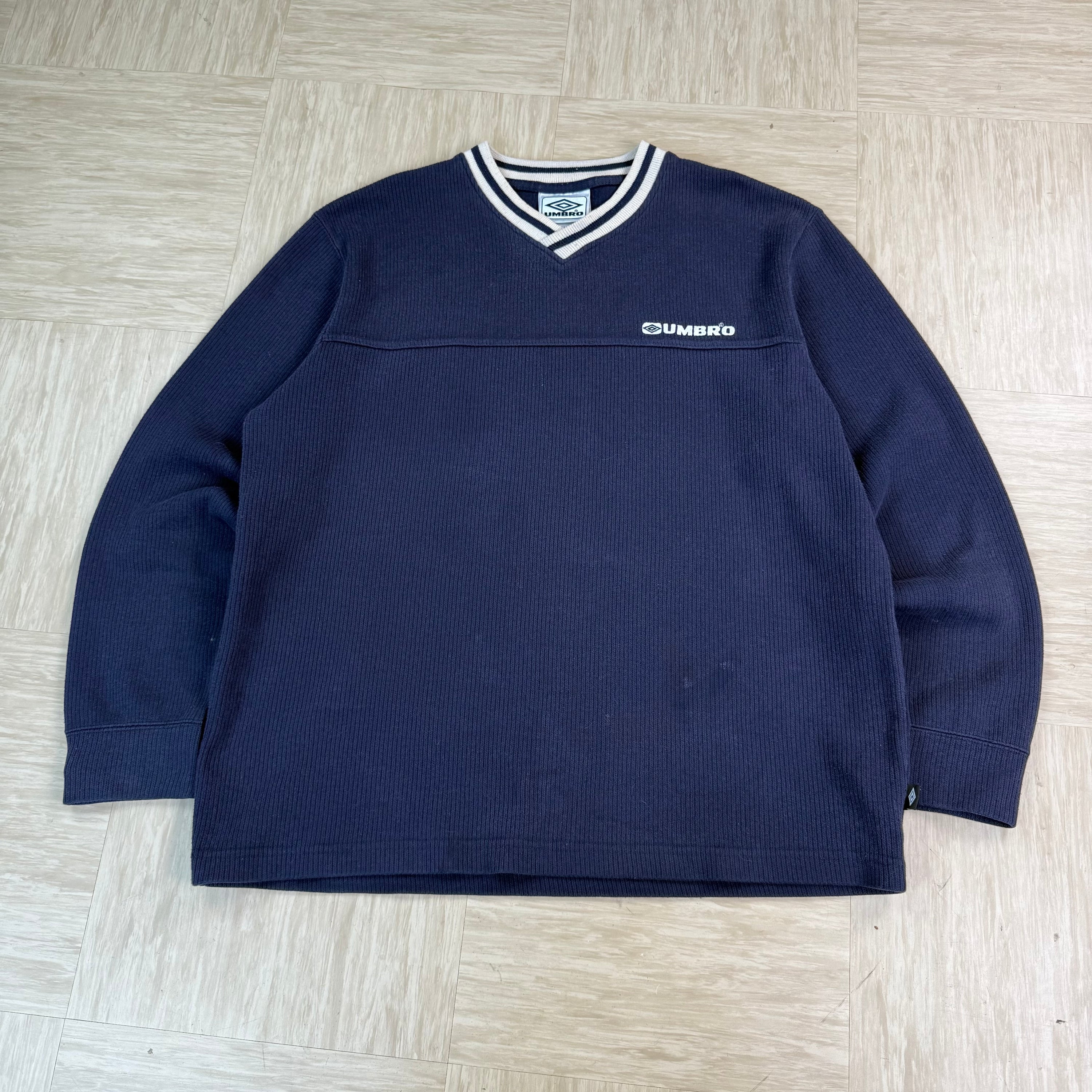 Umbro 1990's ribbed cotton knit sweatshirt (M-L)