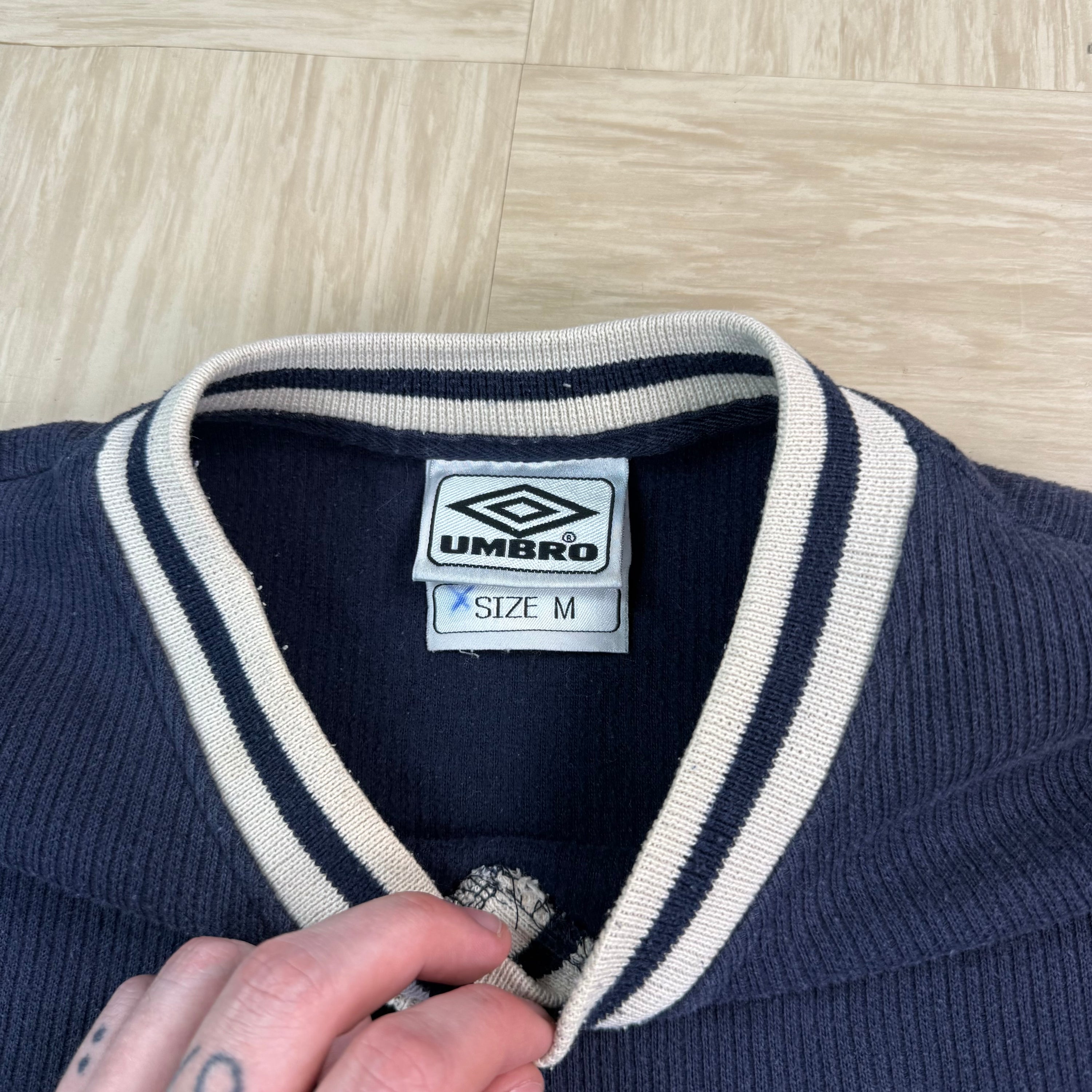 Umbro 1990's ribbed cotton knit sweatshirt (M-L)