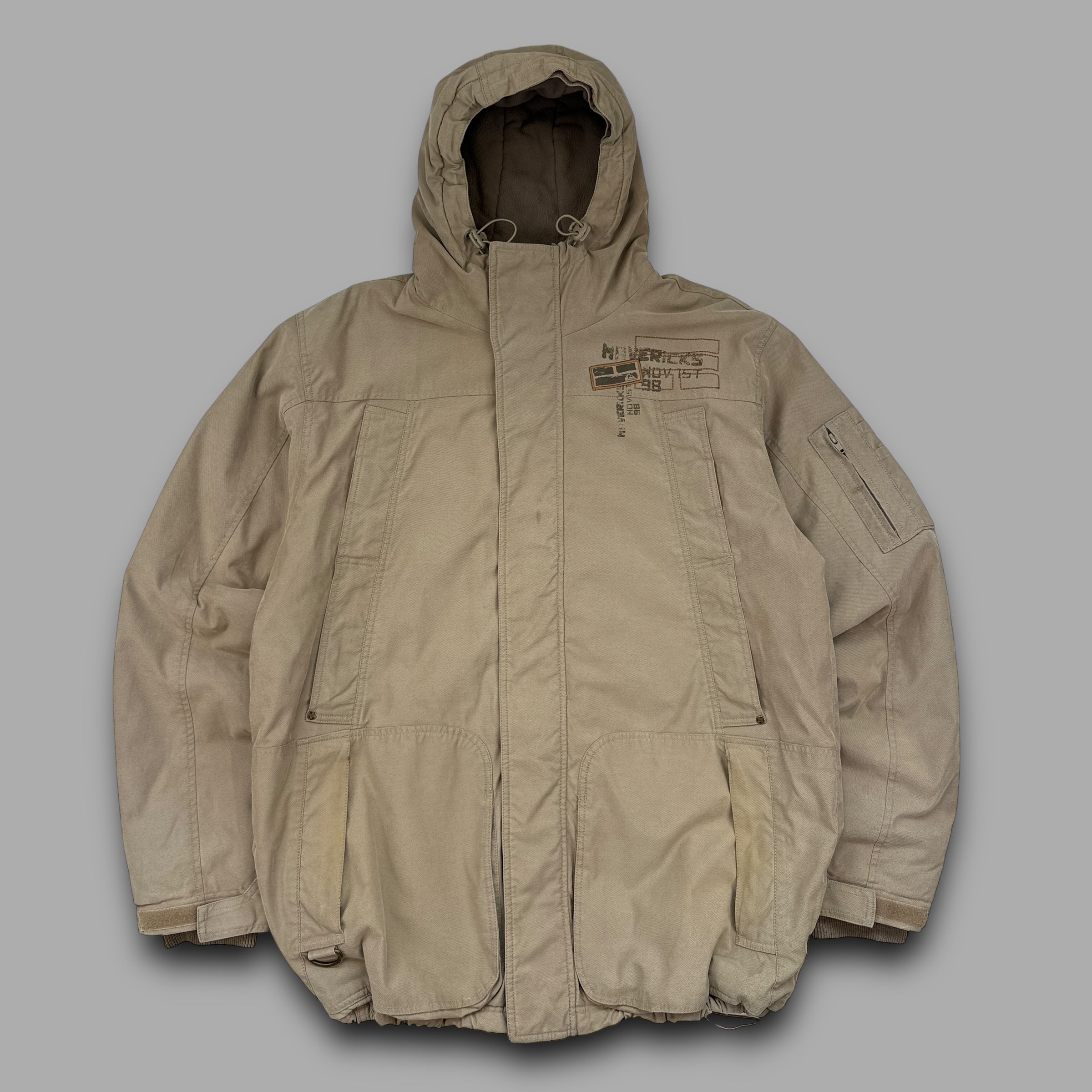 Quiksilver 2000's technical multi-pocket parka jacket (XL)