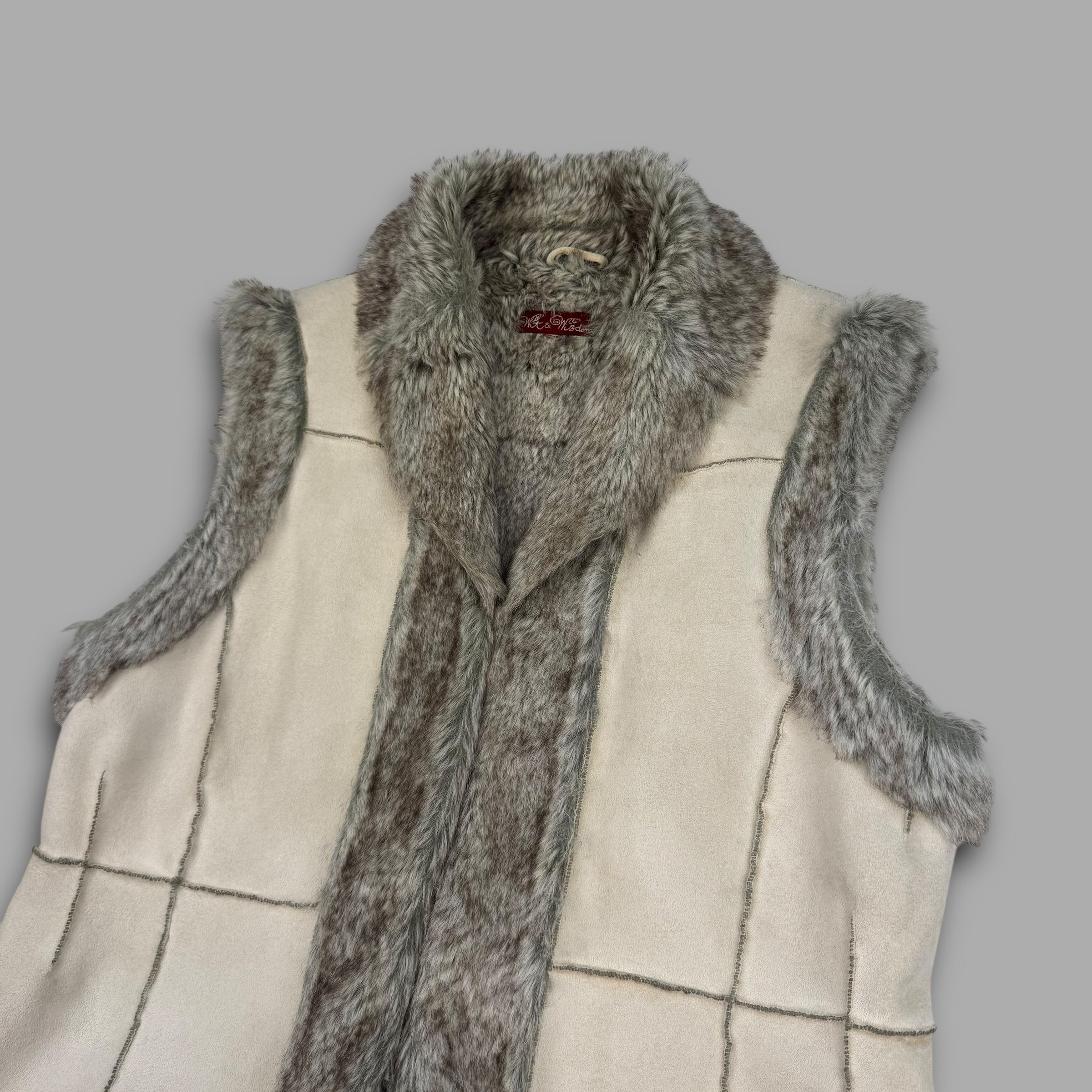Wit and wisdom 2000's suede fur lined vest (L) wms