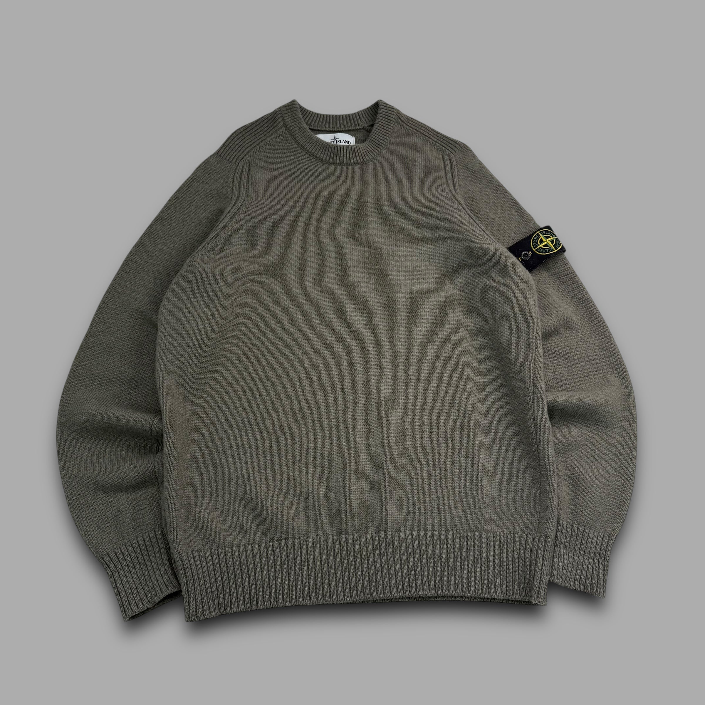 Stone island wool knit pullover sweatshirt (M)