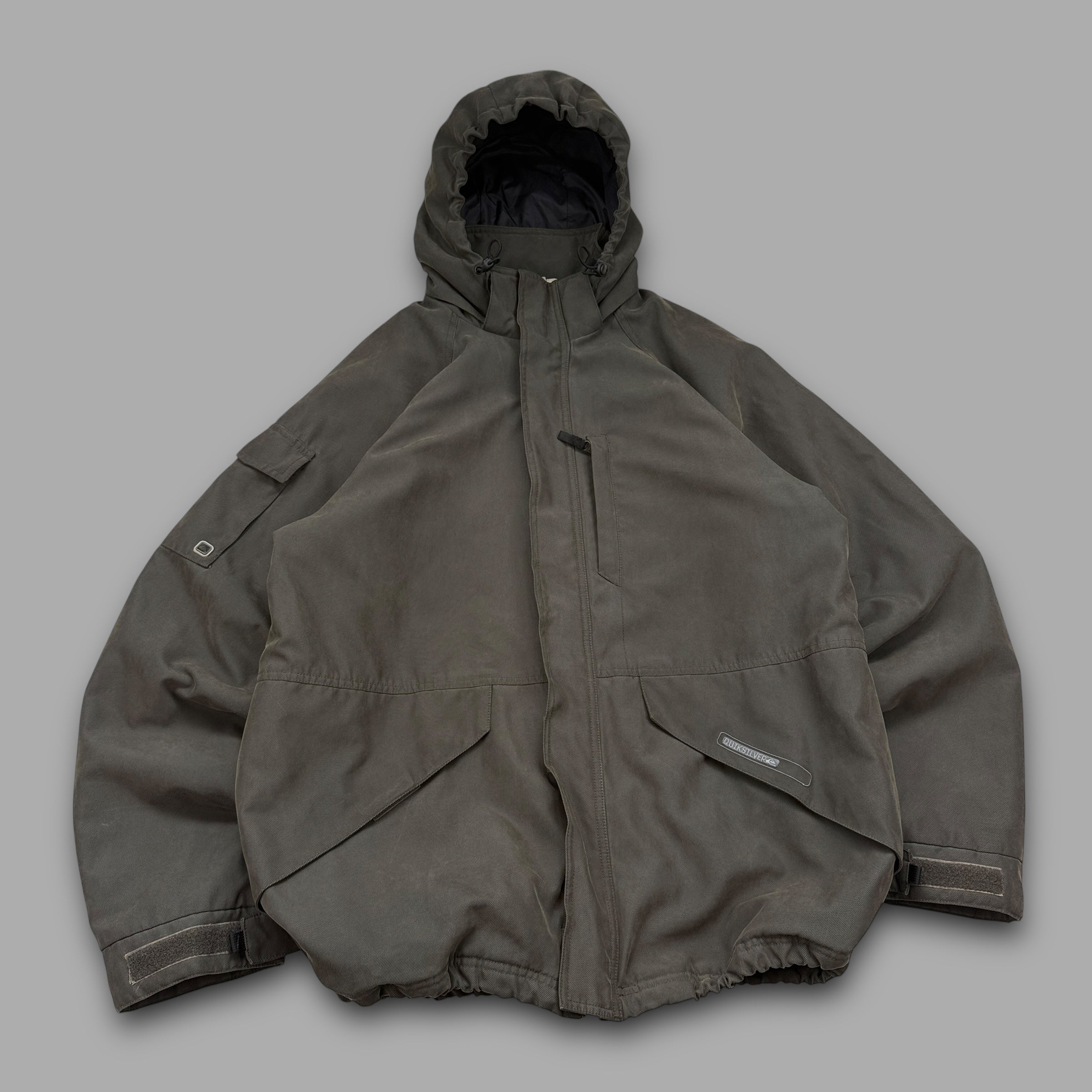 Quiksilver 2000's technical multi-pocket parka jacket (L)