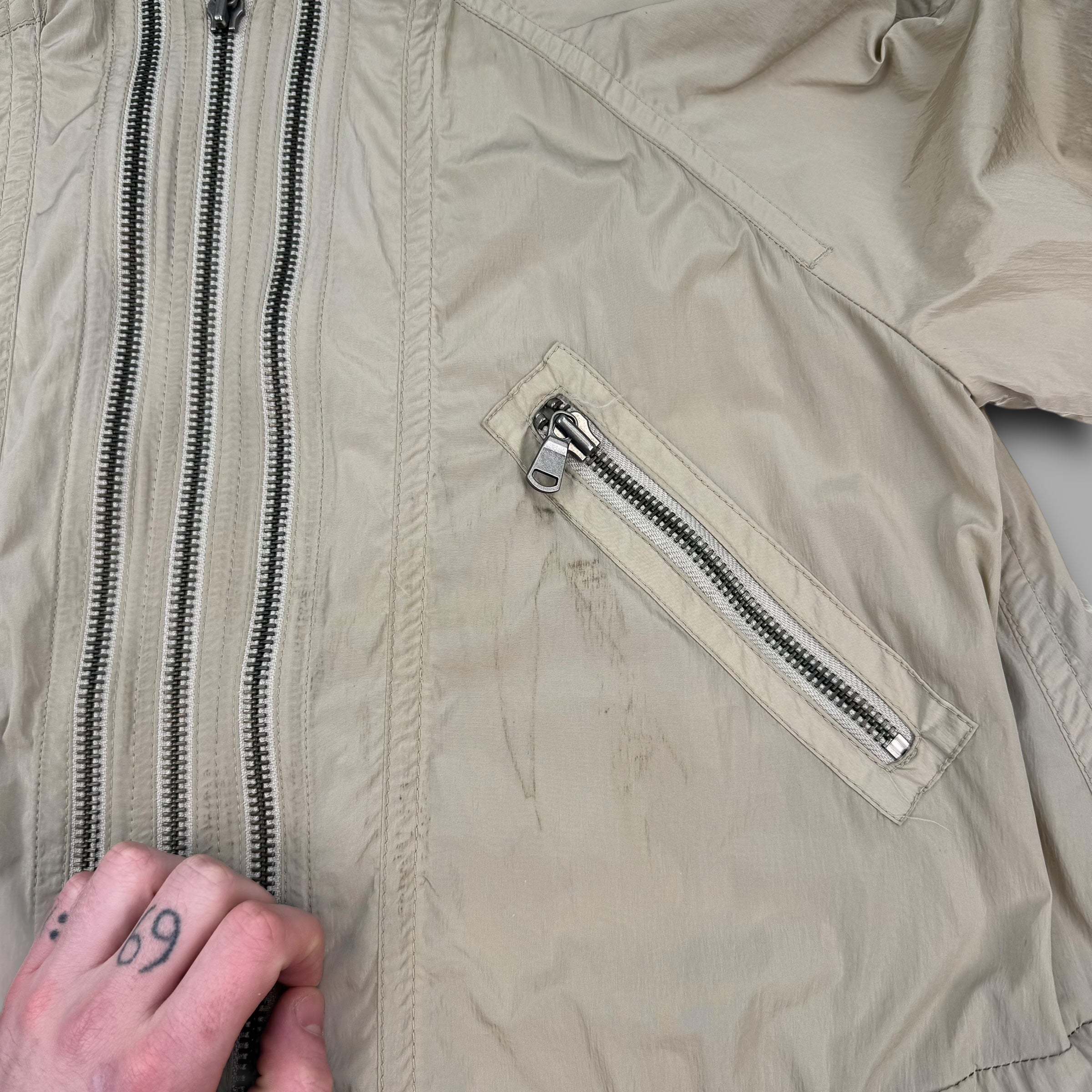 Allsaints 2000's technical triple zip lightweight parka jacket (M) wms