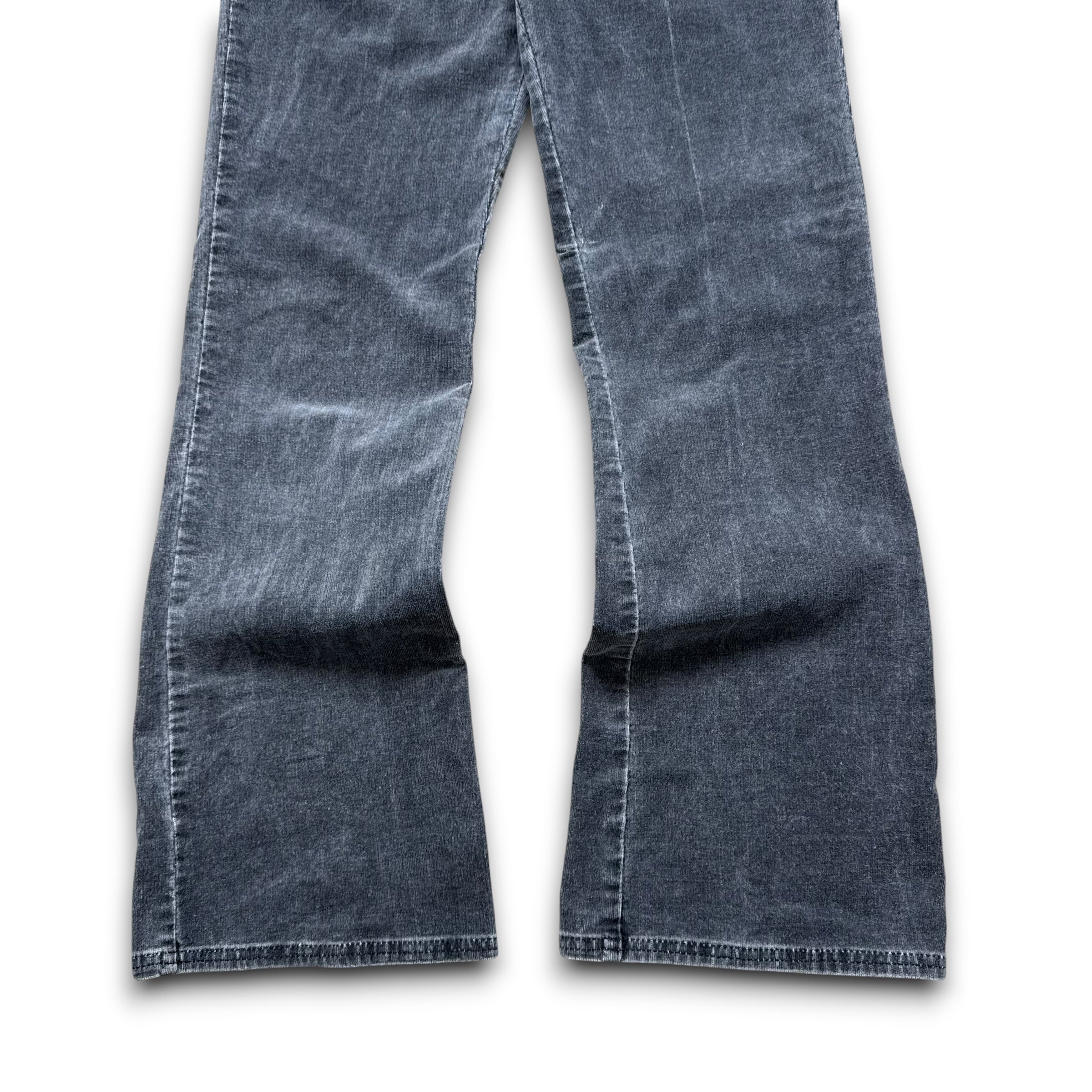 Animal 2000's corduroy stretch fit flare jeans with asymmetrical belt (L) wms